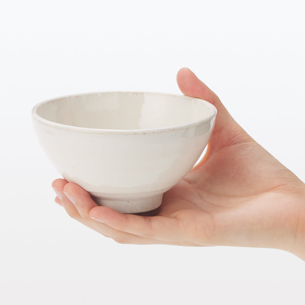 Mino Ware Round Small Rice Bowl - White Glaze
