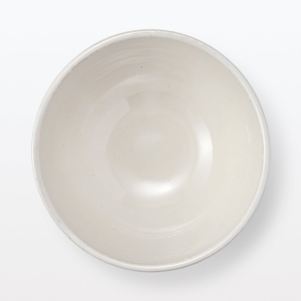 Mino Ware Round Large Rice Bowl - White Glaze
