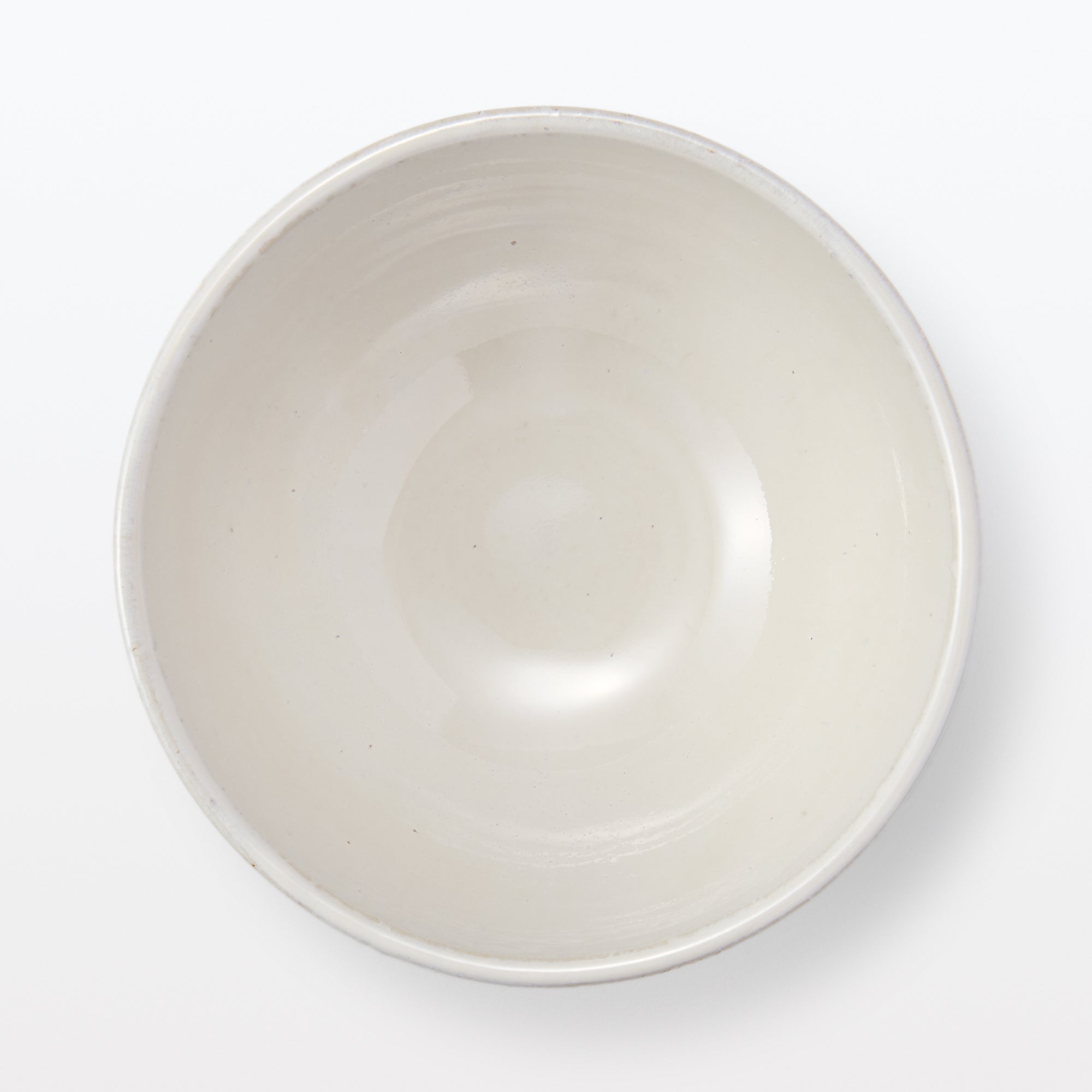 Mino Ware Round Large Rice Bowl - White Glaze