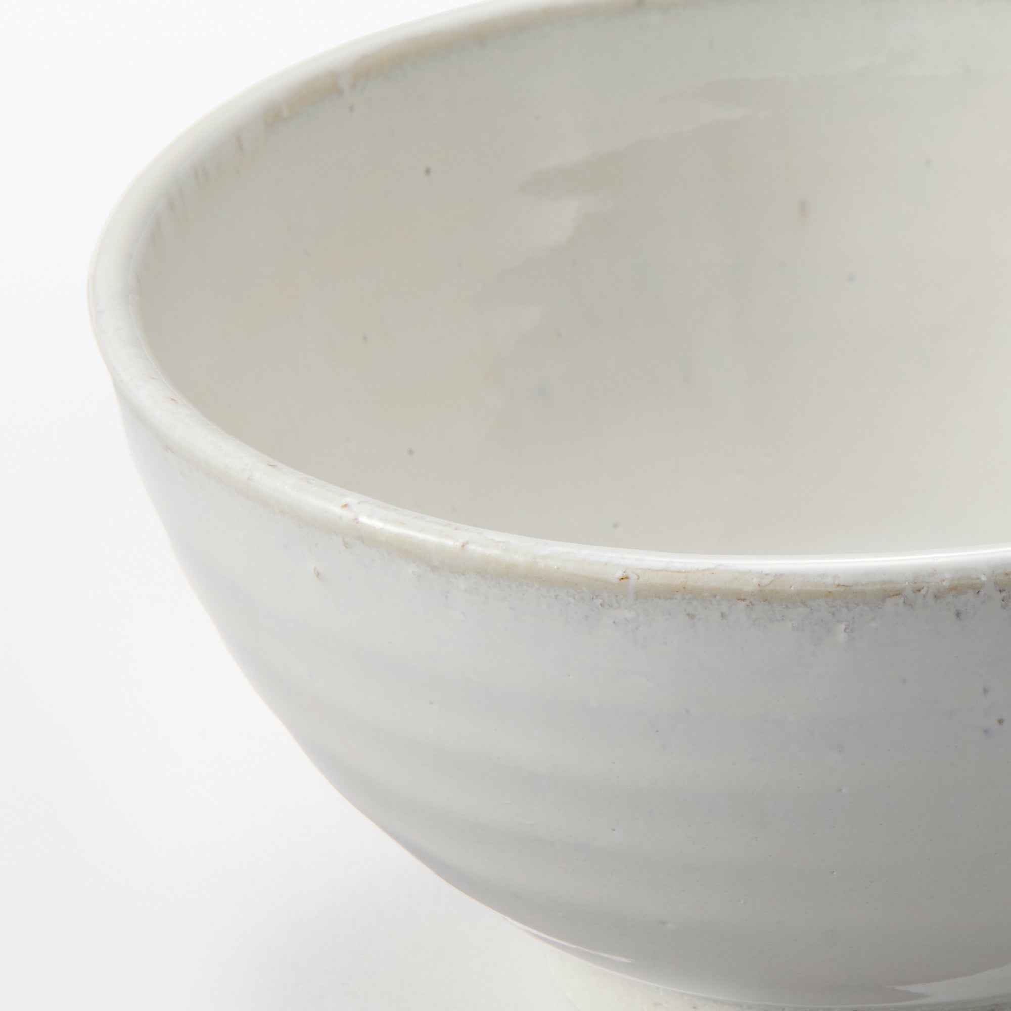 Mino Ware Round Large Rice Bowl - White Glaze
