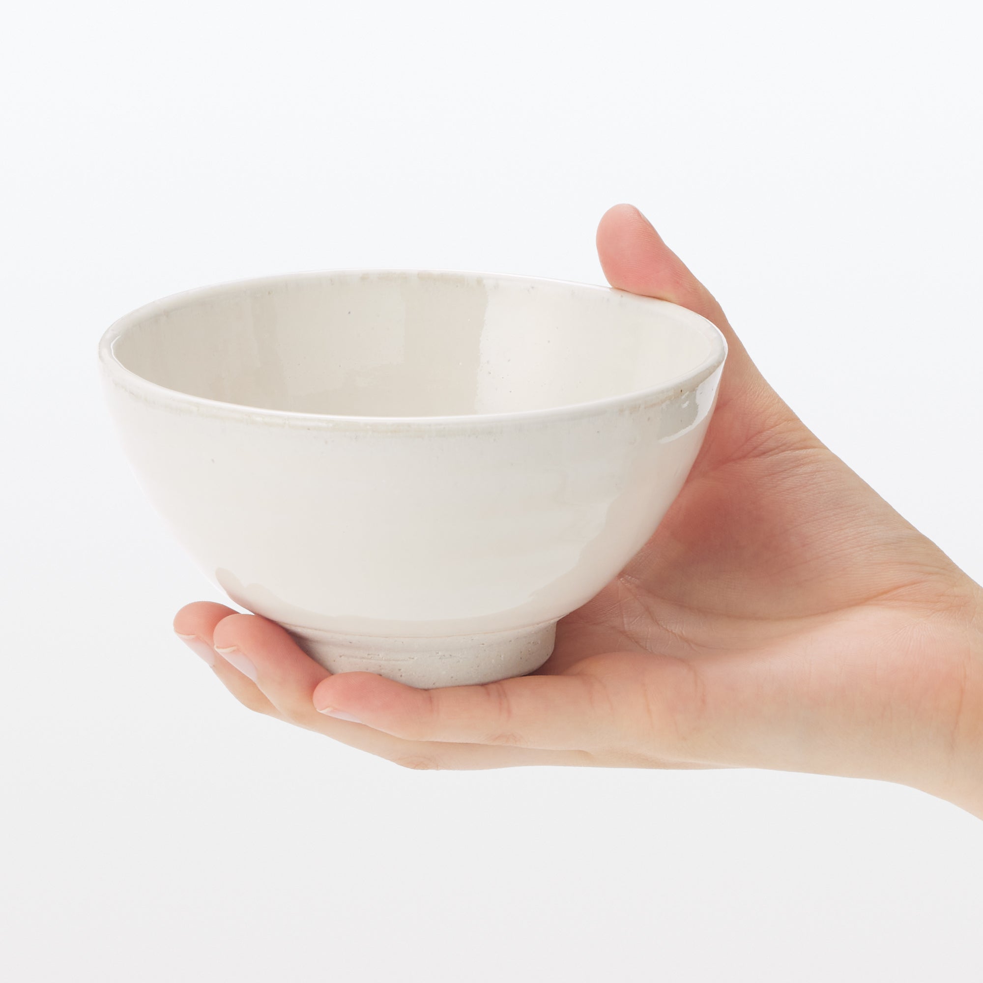 Mino Ware Round Large Rice Bowl - White Glaze