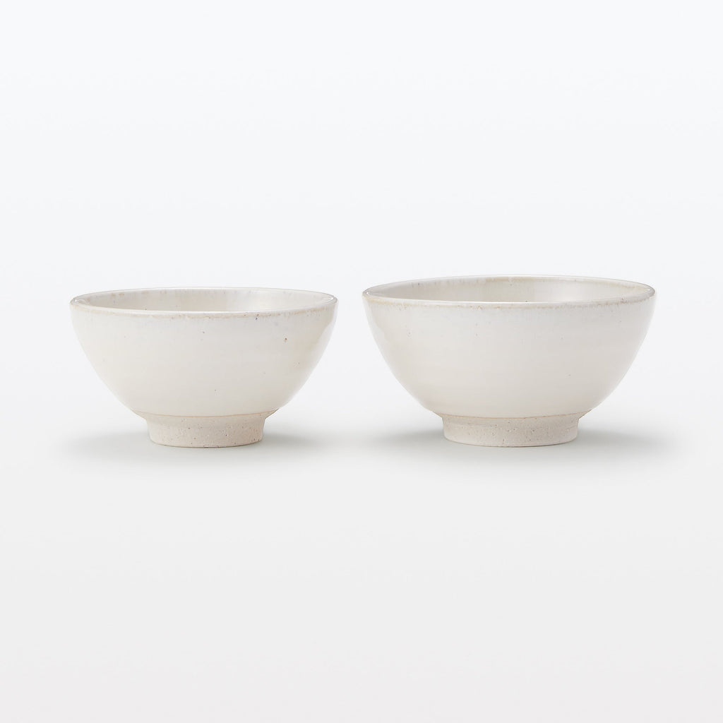 Mino Ware Round Large Rice Bowl - White Glaze