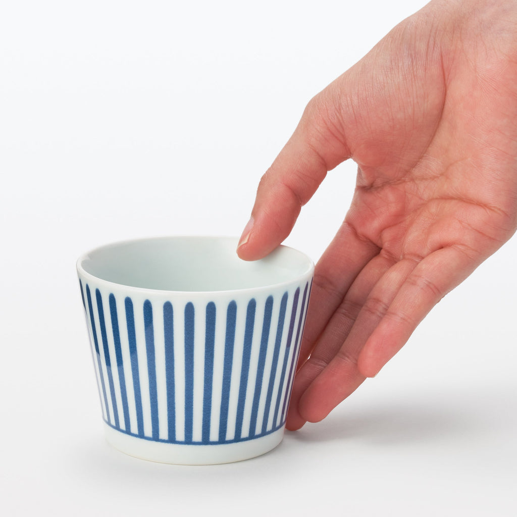 Hasami Ware Soup Cup - Stripes Pattern