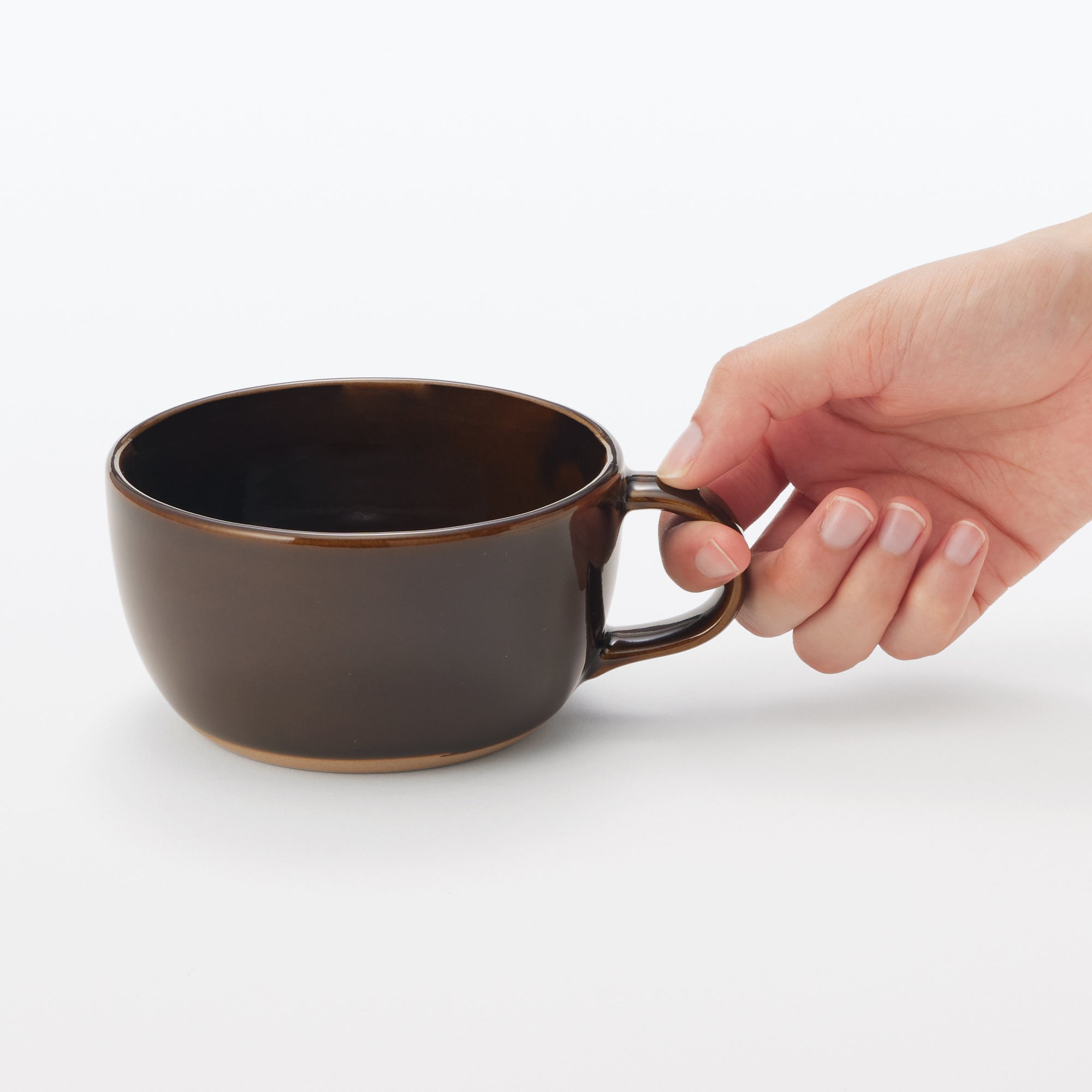 Mino Ware Soup Cup - Dark Brown