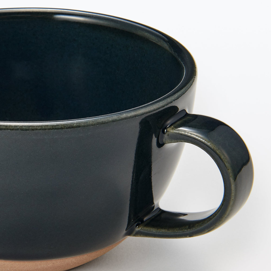 Mino Ware Soup Cup - Dark Green