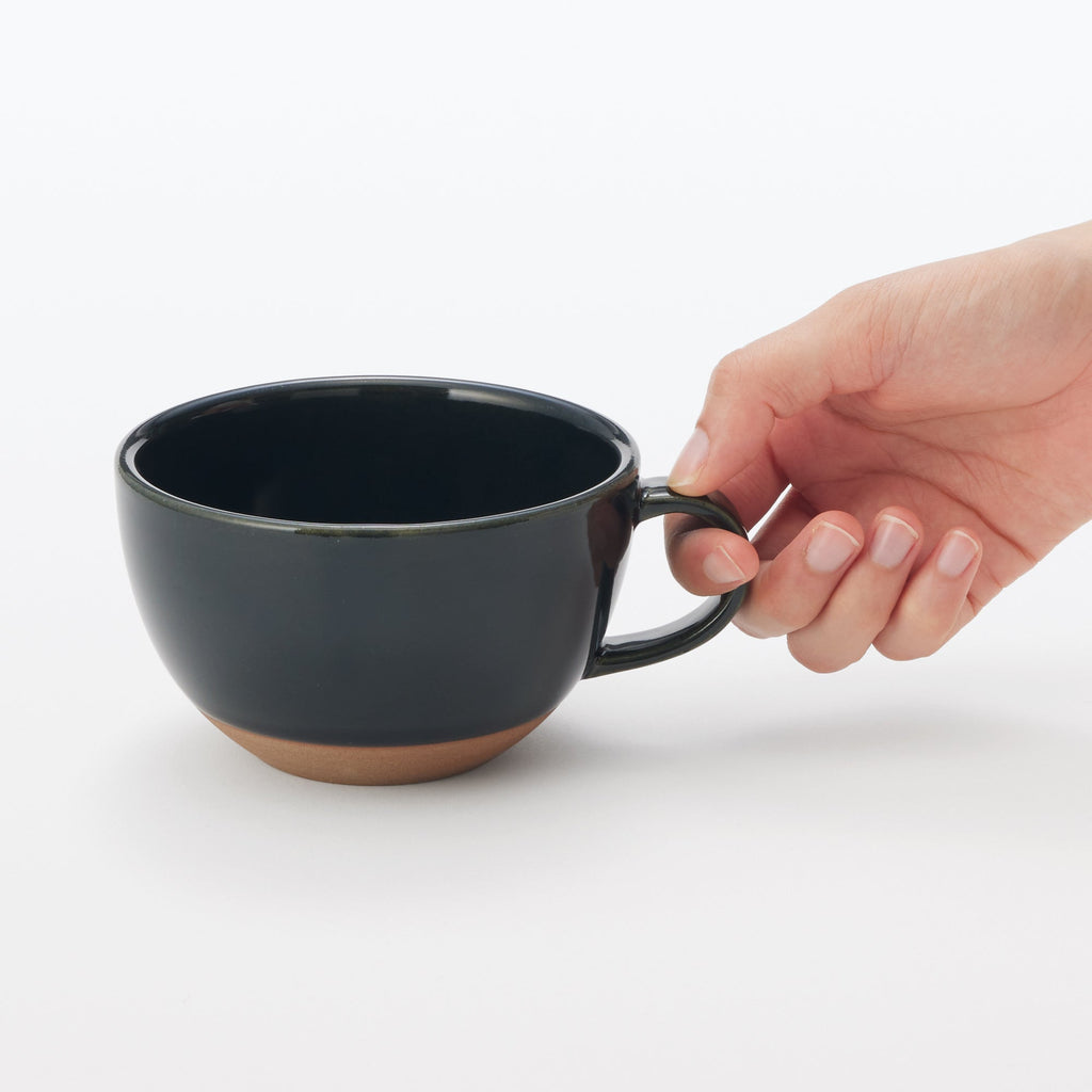 Mino Ware Soup Cup - Dark Green