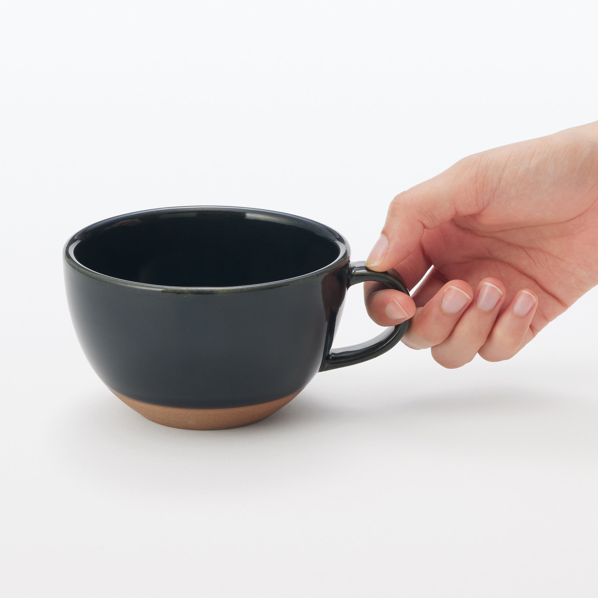 Mino Ware Soup Cup - Dark Green