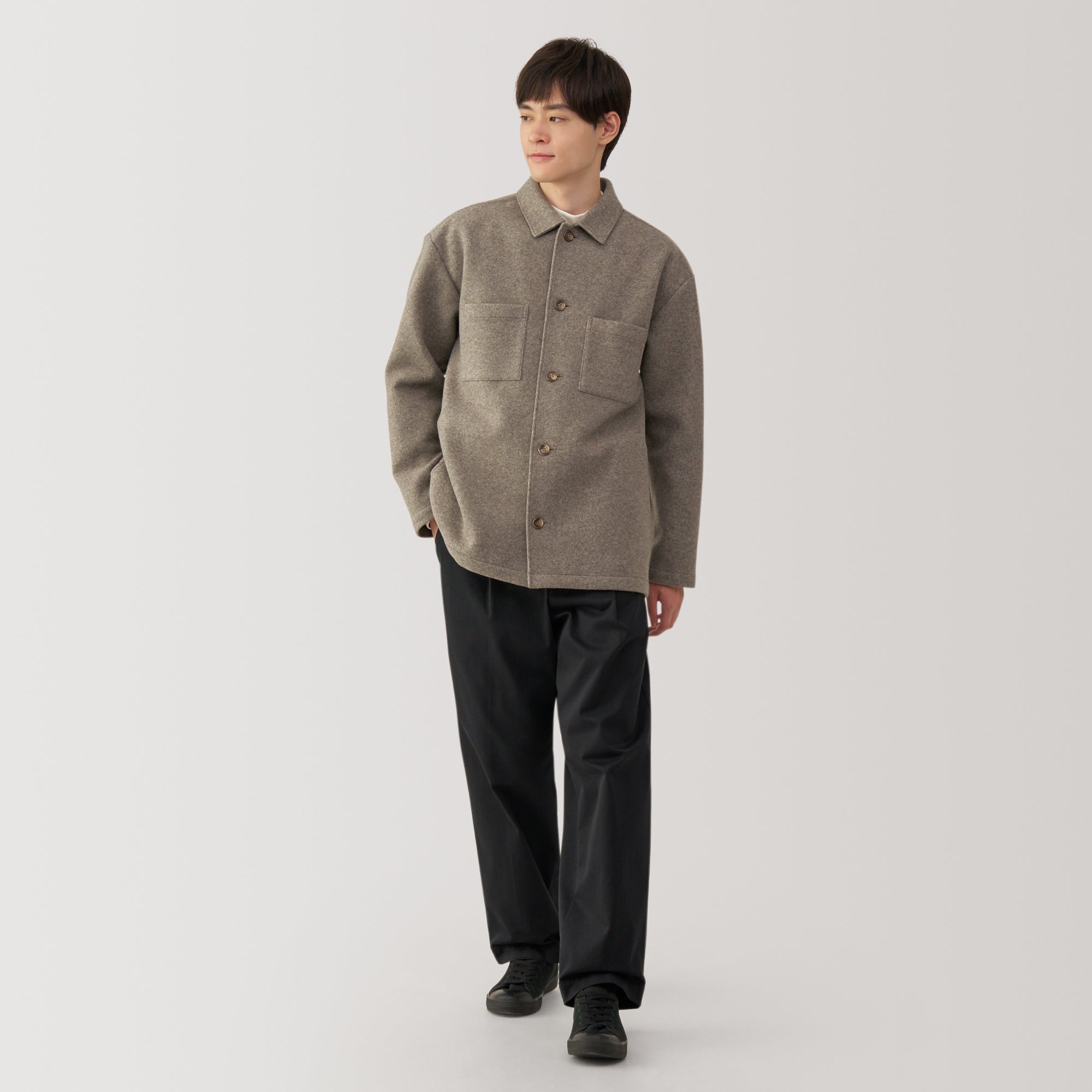 Men's Brushed Stretch Shirt Jacket