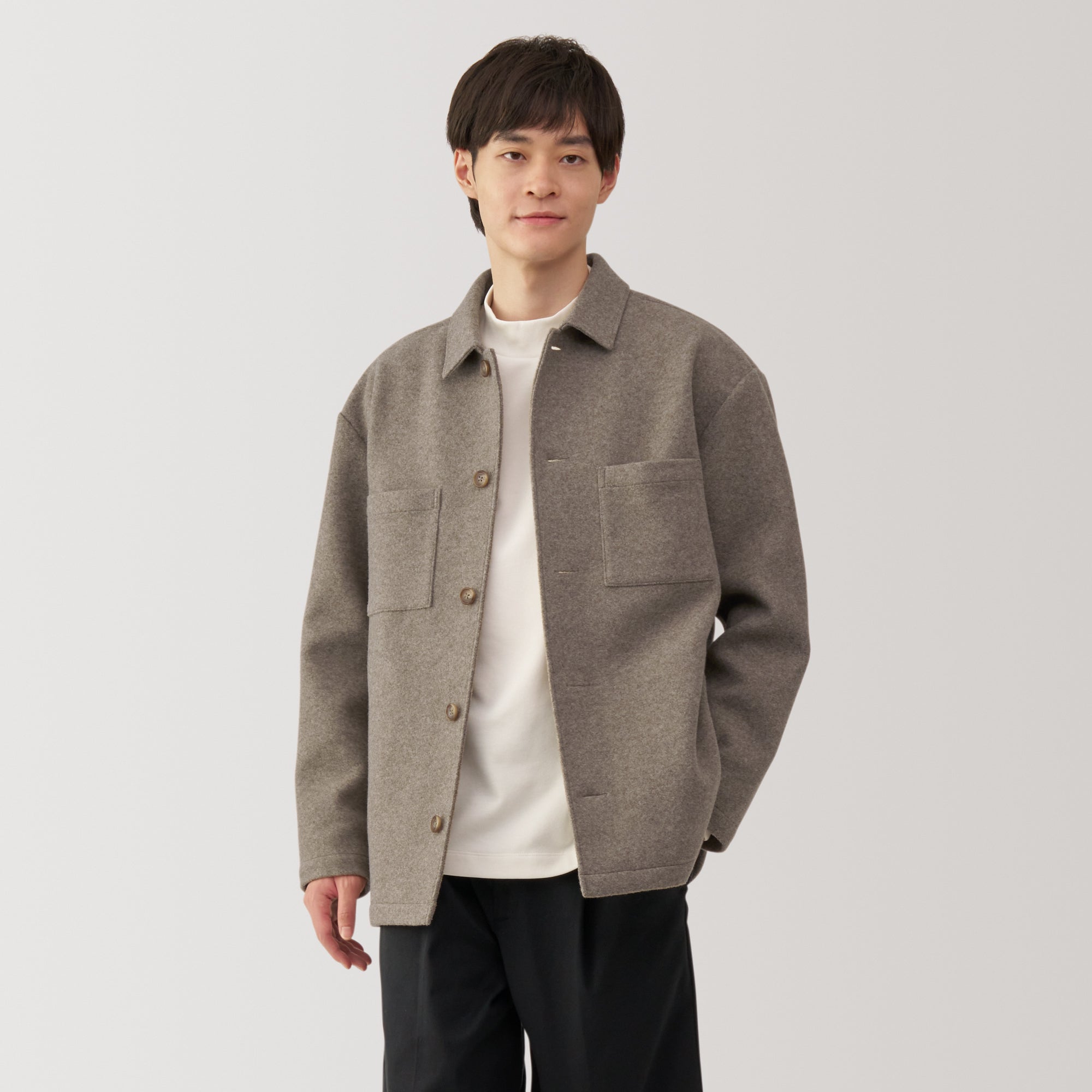 Men's Brushed Stretch Shirt Jacket