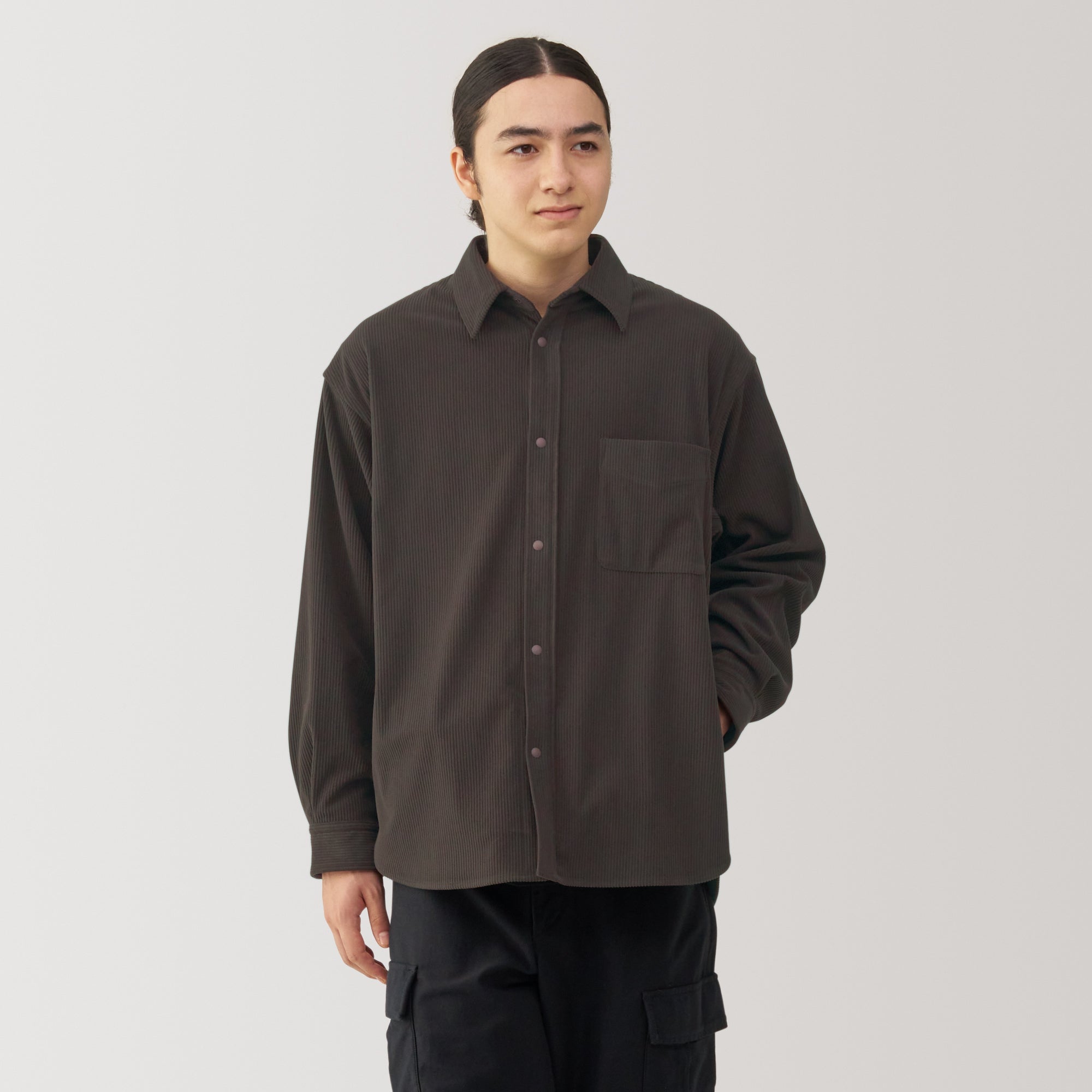Men's Knit Corduroy Shirt Jacket