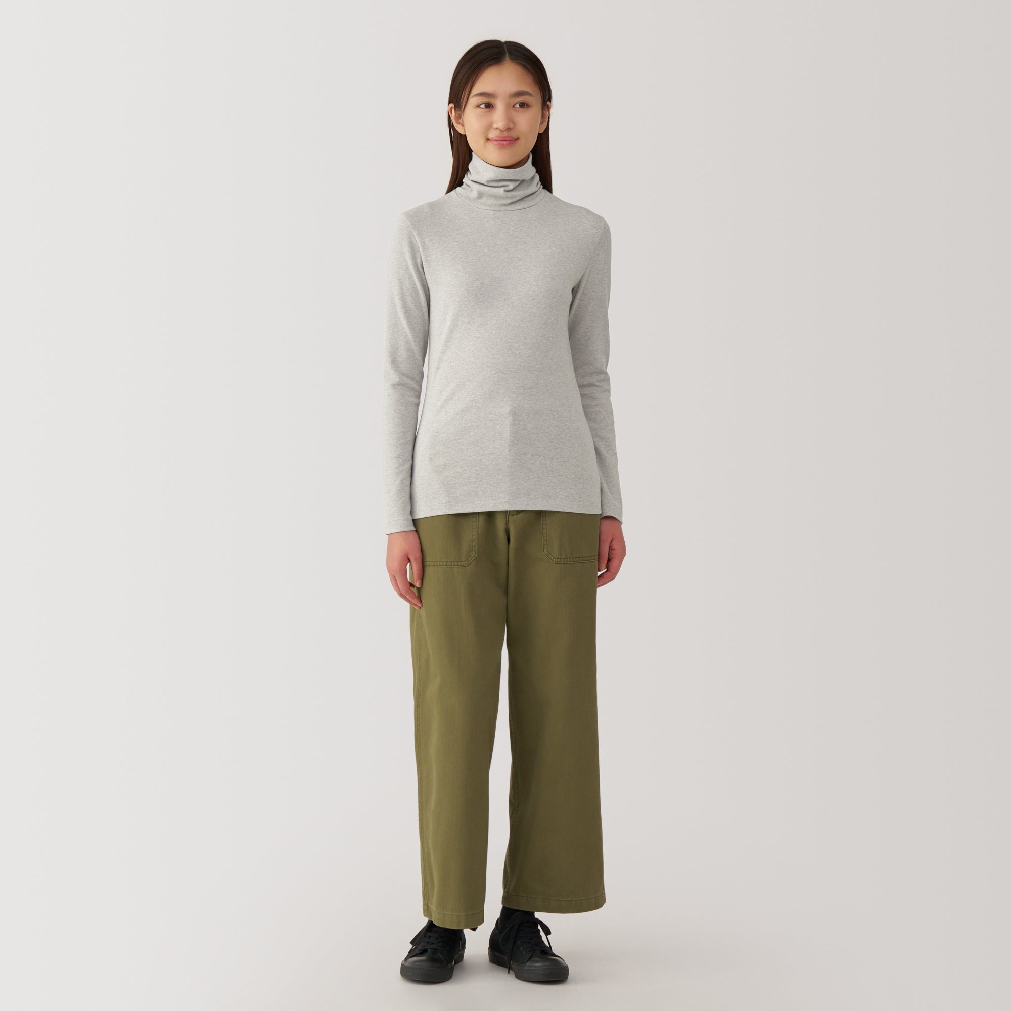 Women's Brushed Ribbed Turtleneck T-Shirt