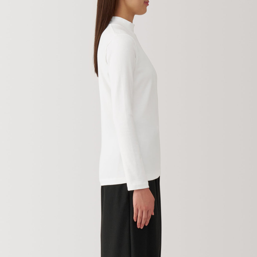 Women's Brushed Ribbed High Neck Long Sleeve T-Shirt