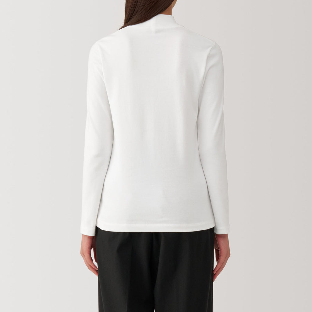 Women's Brushed Ribbed High Neck Long Sleeve T-Shirt