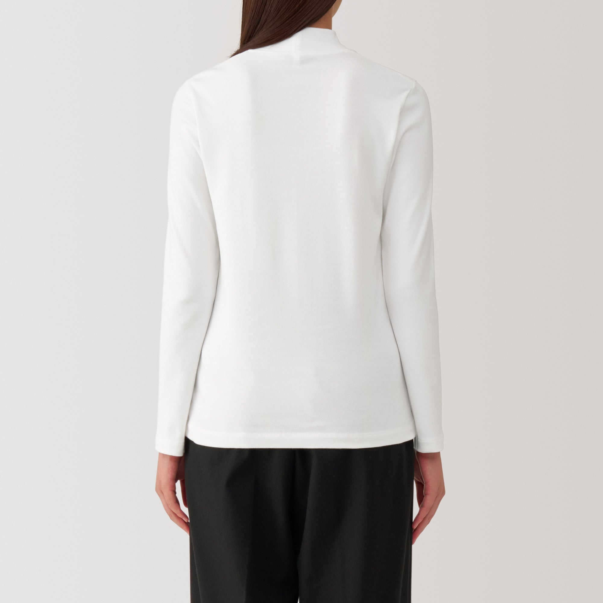 Women's Brushed Ribbed High Neck Long Sleeve T-Shirt