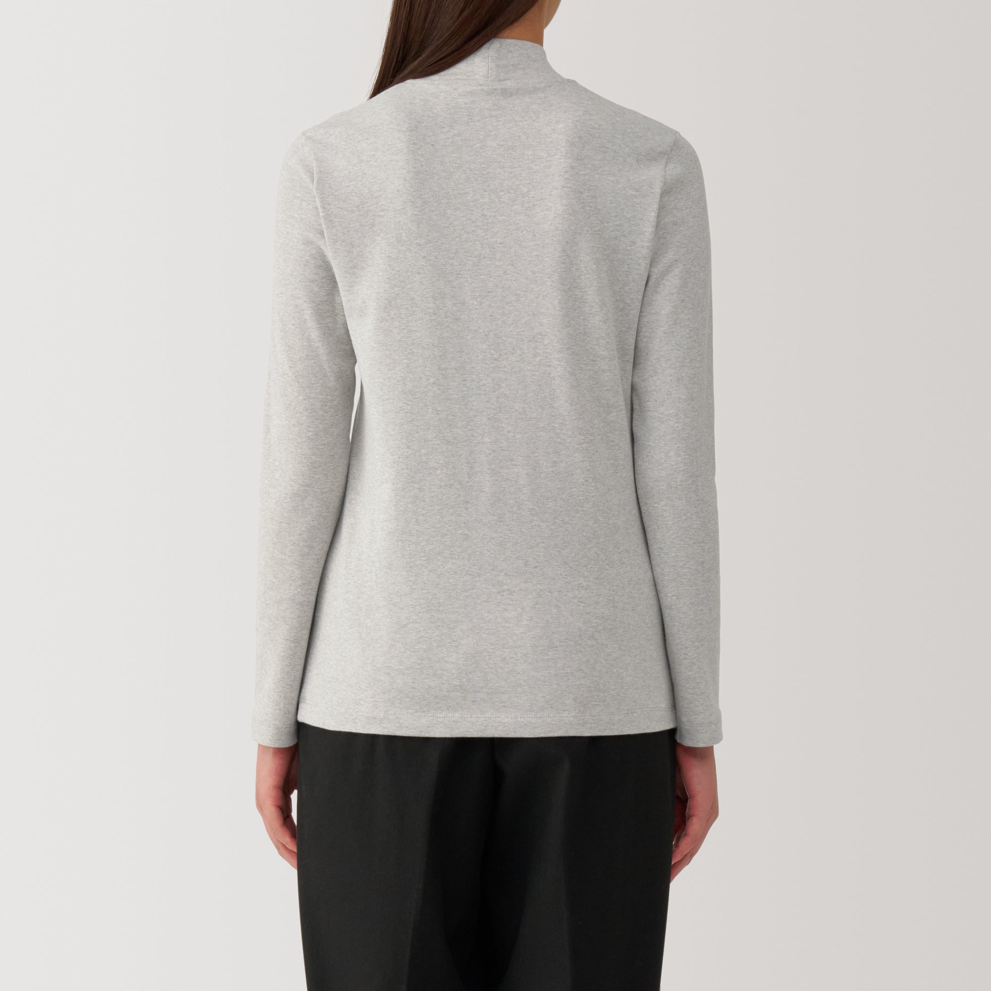 Women's Brushed Ribbed High Neck Long Sleeve T-Shirt