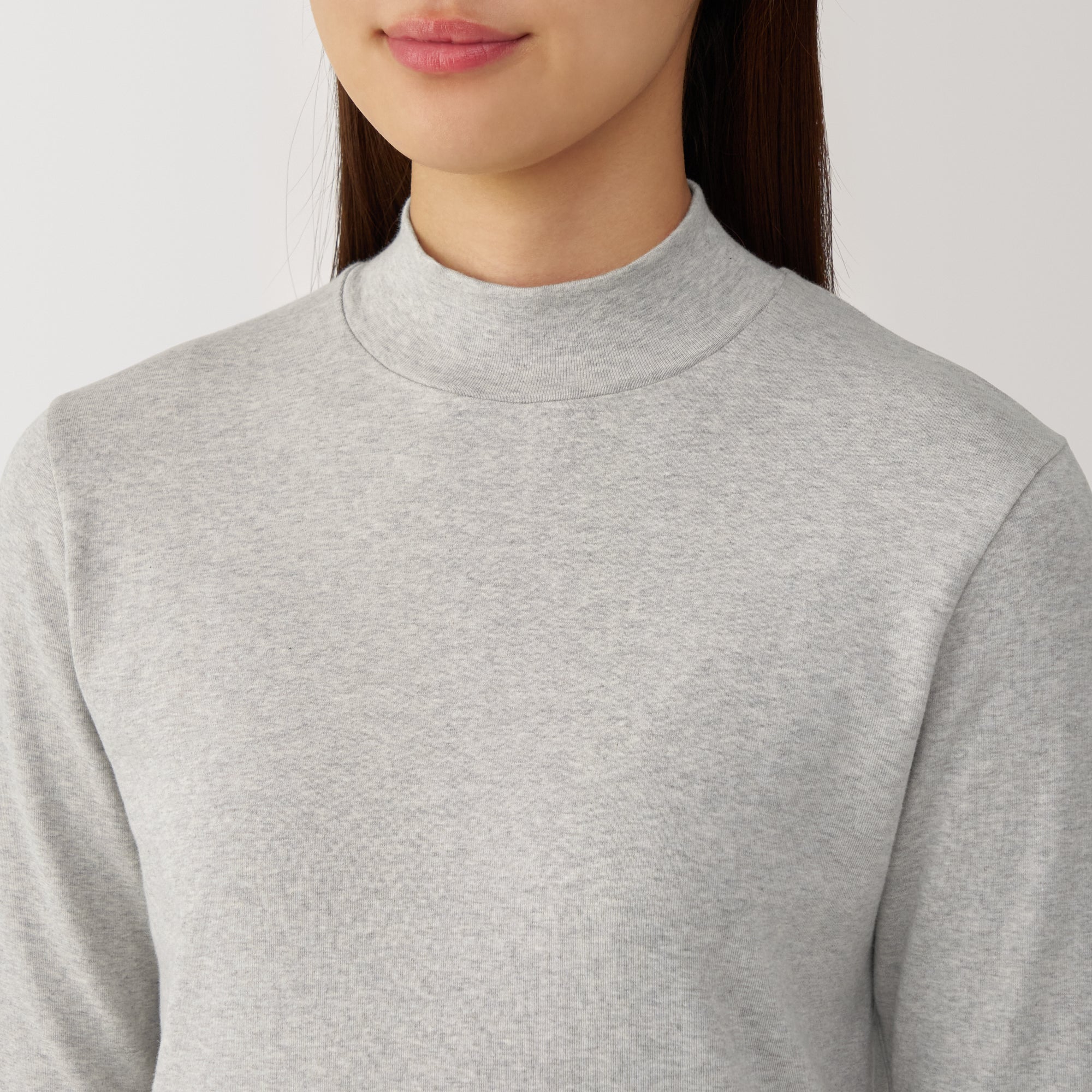 Women's Brushed Ribbed High Neck Long Sleeve T-Shirt