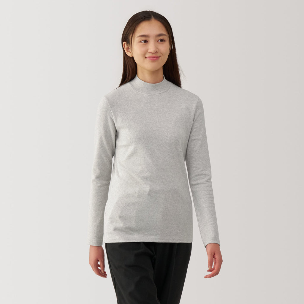 Women's Brushed Ribbed High Neck Long Sleeve T-Shirt