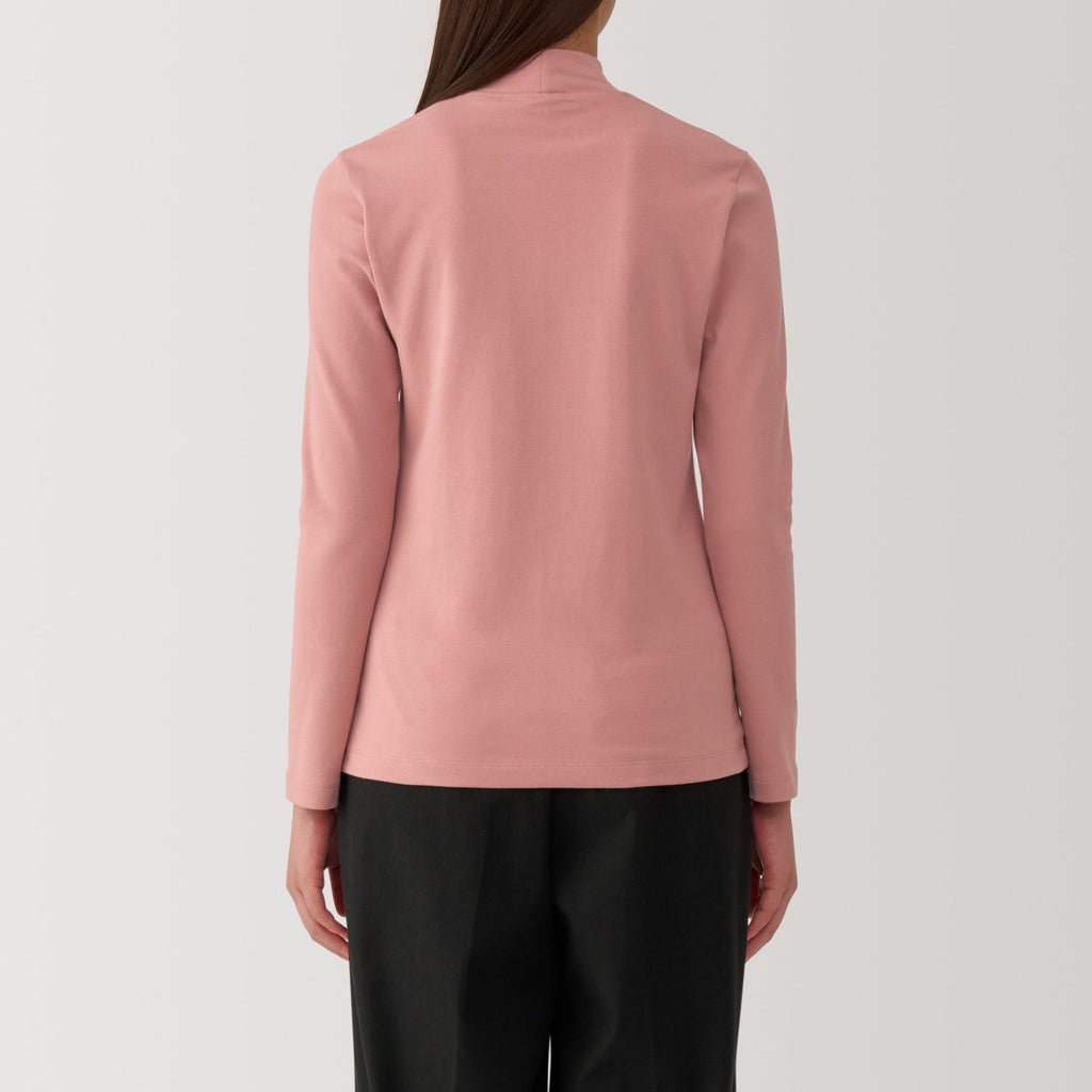 Women's Brushed Ribbed High Neck Long Sleeve T-Shirt