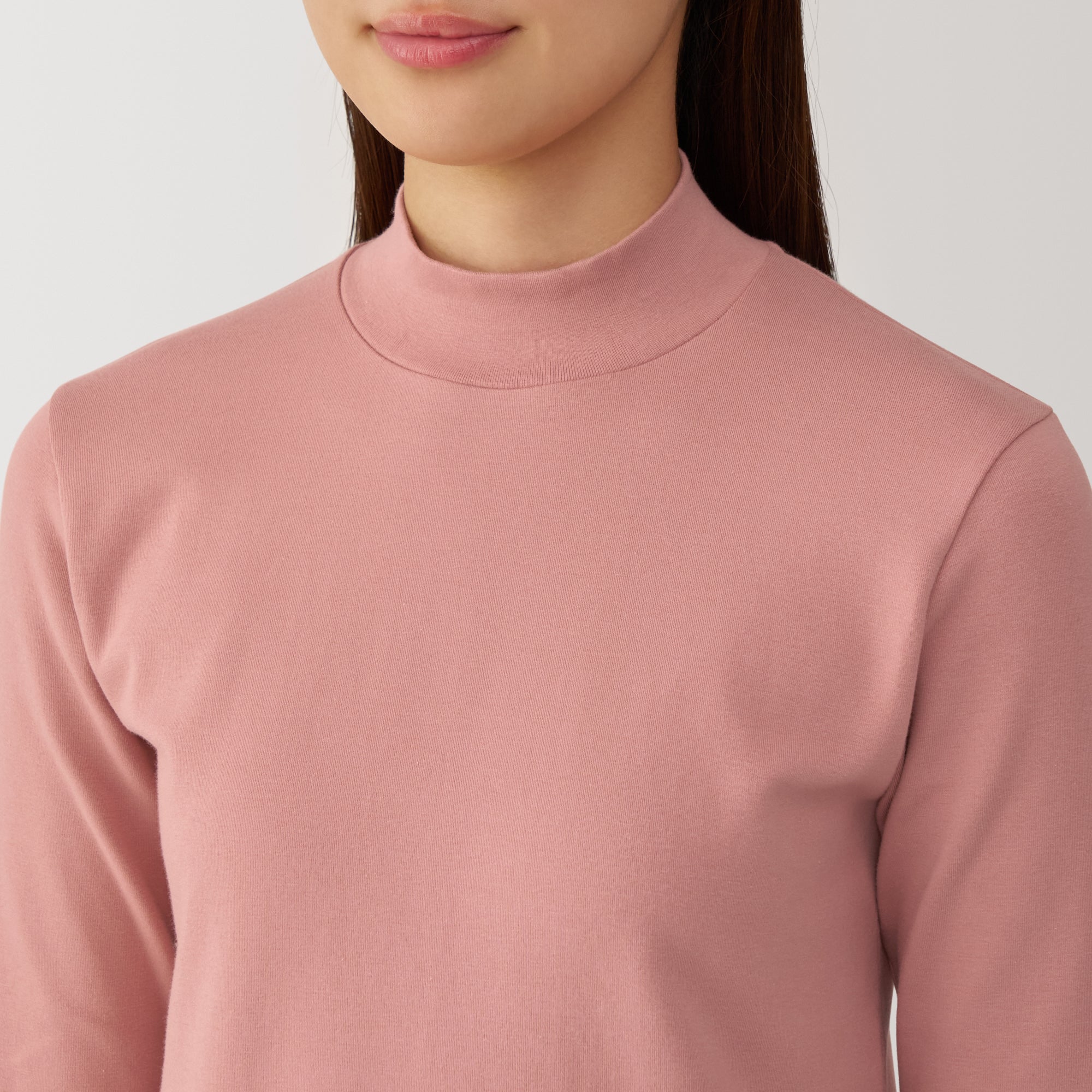 Women's Brushed Ribbed High Neck Long Sleeve T-Shirt