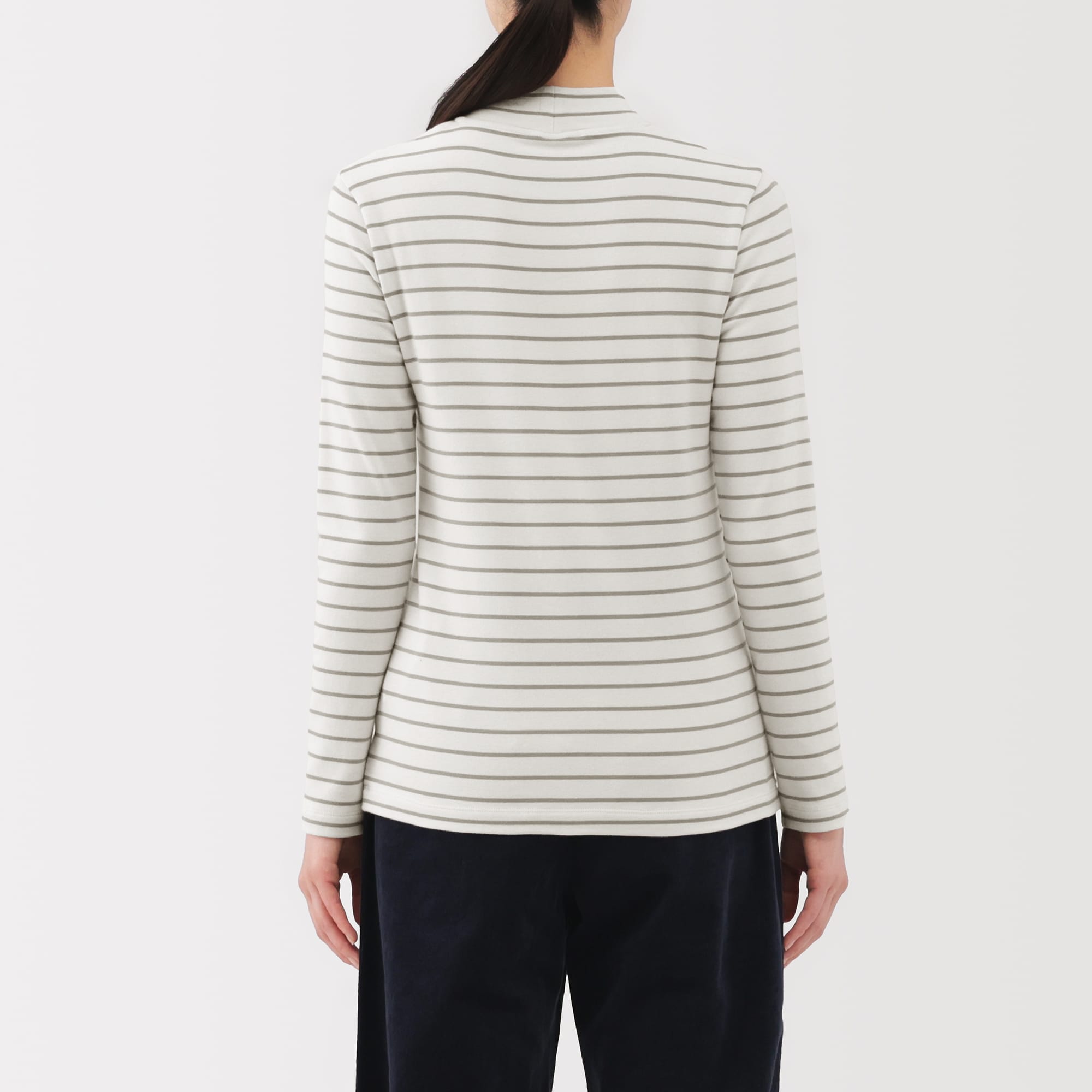 Women's Brushed Ribbed High Neck Long Sleeve T-Shirt