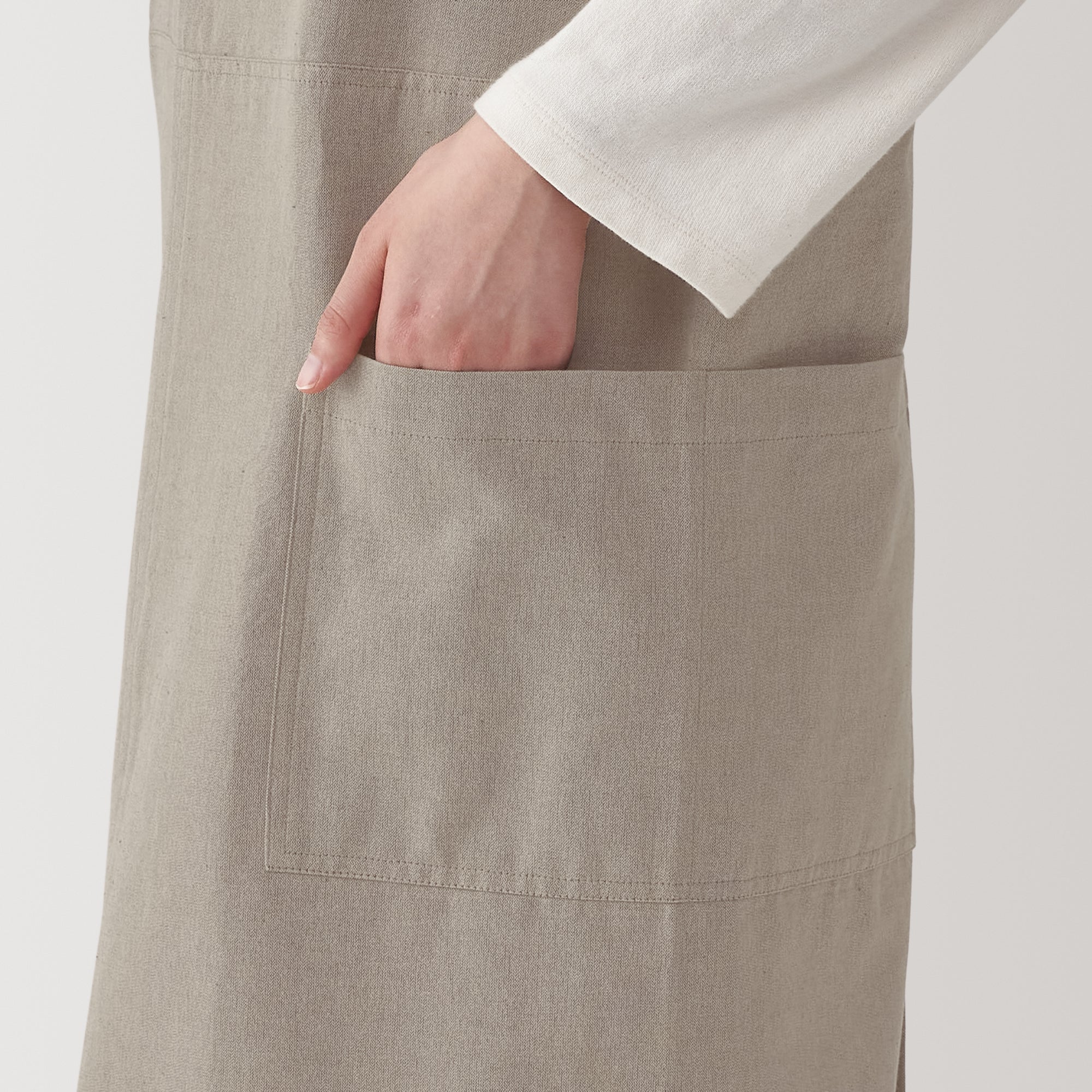 Plain Weave Cotton Shoulder Strap Apron - S-M