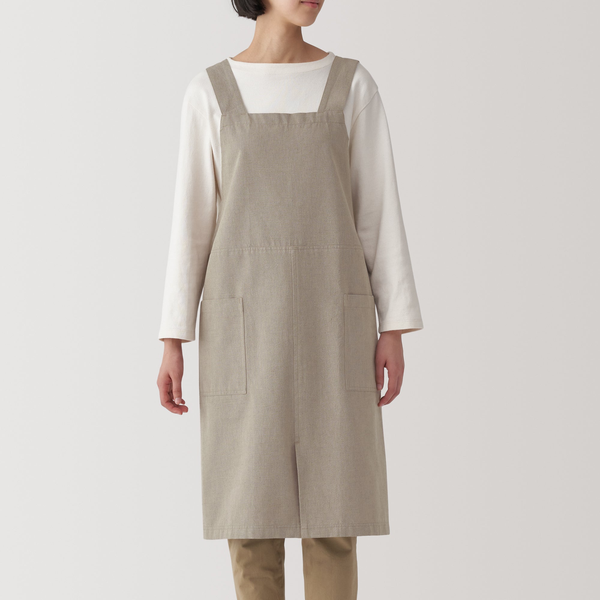 Plain Weave Cotton Shoulder Strap Apron - L-XL