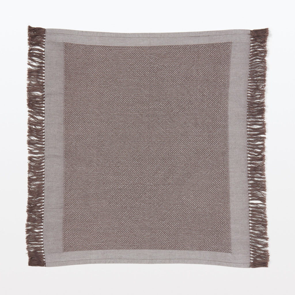 Indian Cotton Multipurpose Cloth with Fringes - Brown