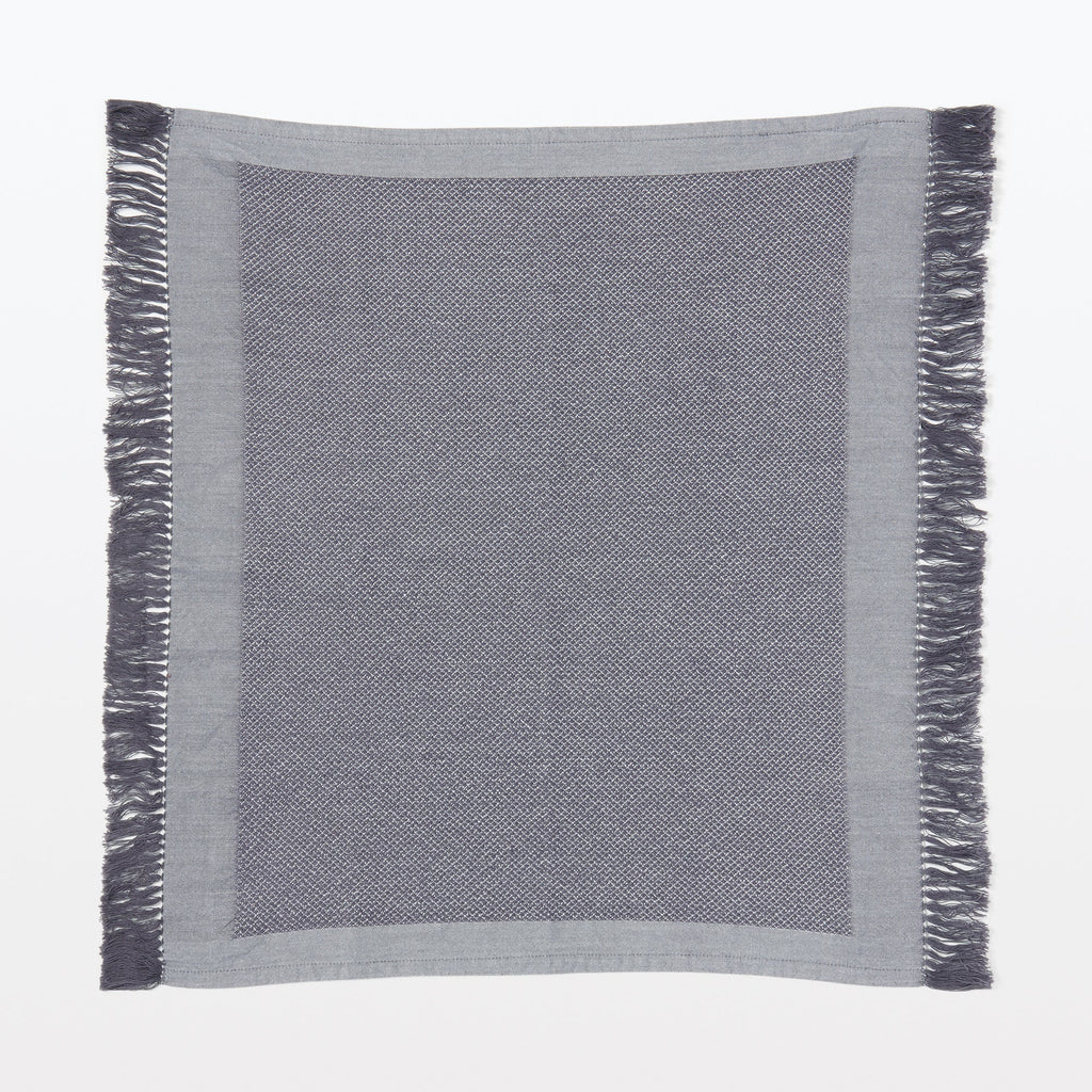 Indian Cotton Multipurpose Cloth with Fringes - Charcoal Gray