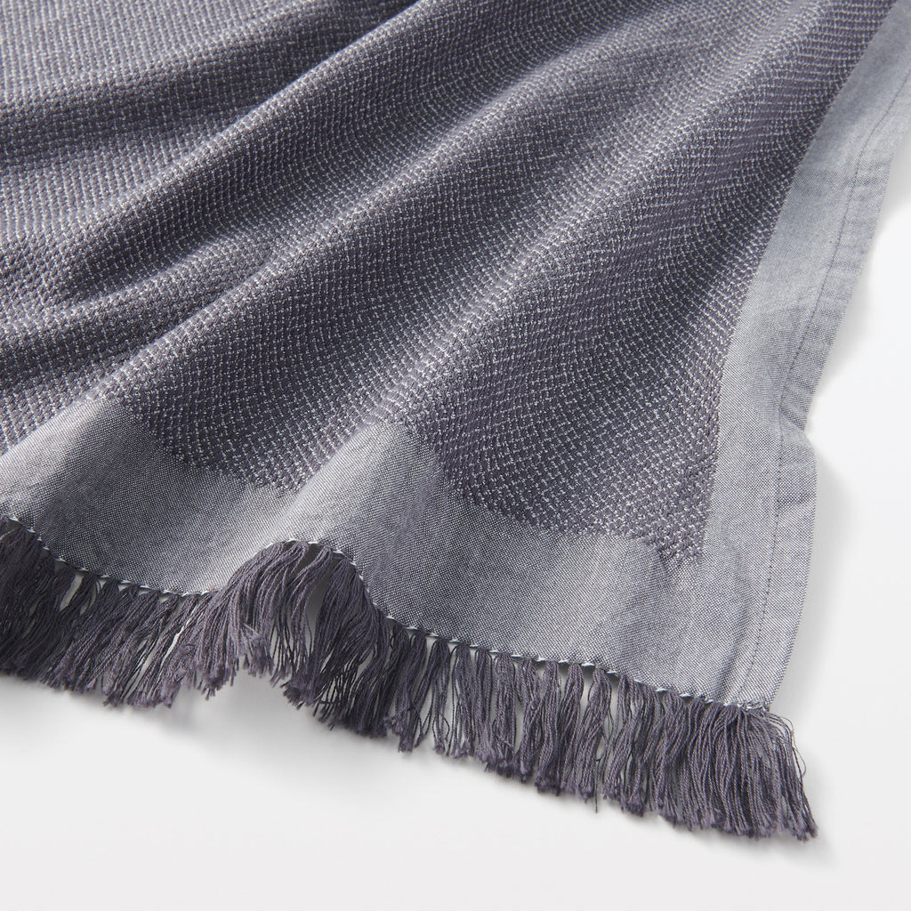 Indian Cotton Multipurpose Cloth with Fringes - Charcoal Gray
