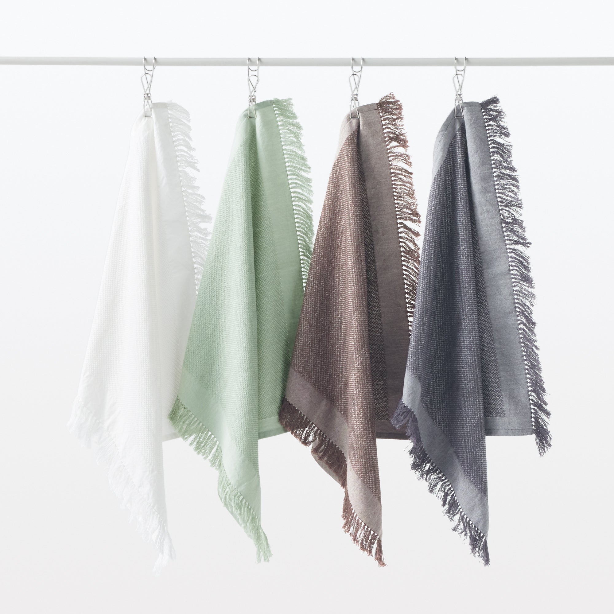 Indian Cotton Multipurpose Cloth with Fringes - Charcoal Gray