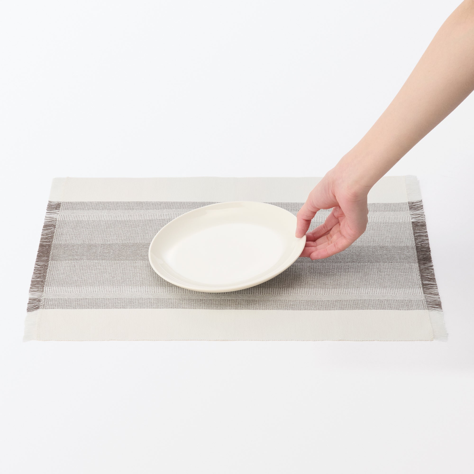Indian Cotton Rib Placemat - Off White