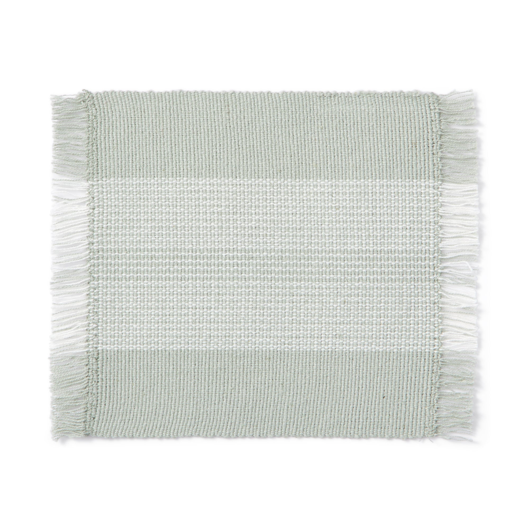 Indian Cotton Rib Coaster - Light Green
