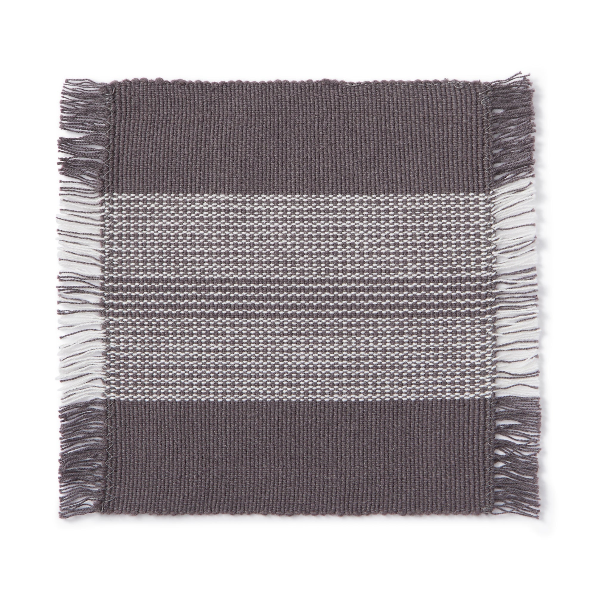 Indian Cotton Rib Coaster - Charcoal Gray