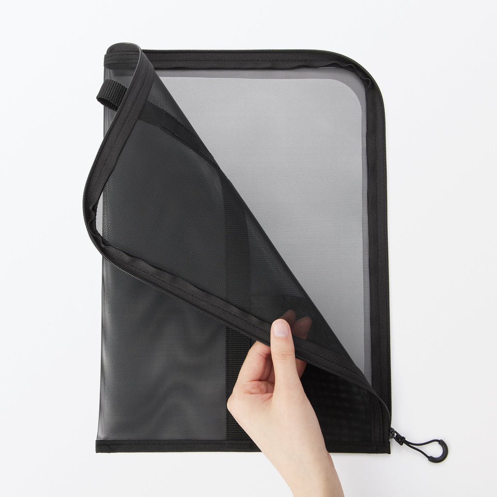 Nylon Mesh Vertical Document Case - Black