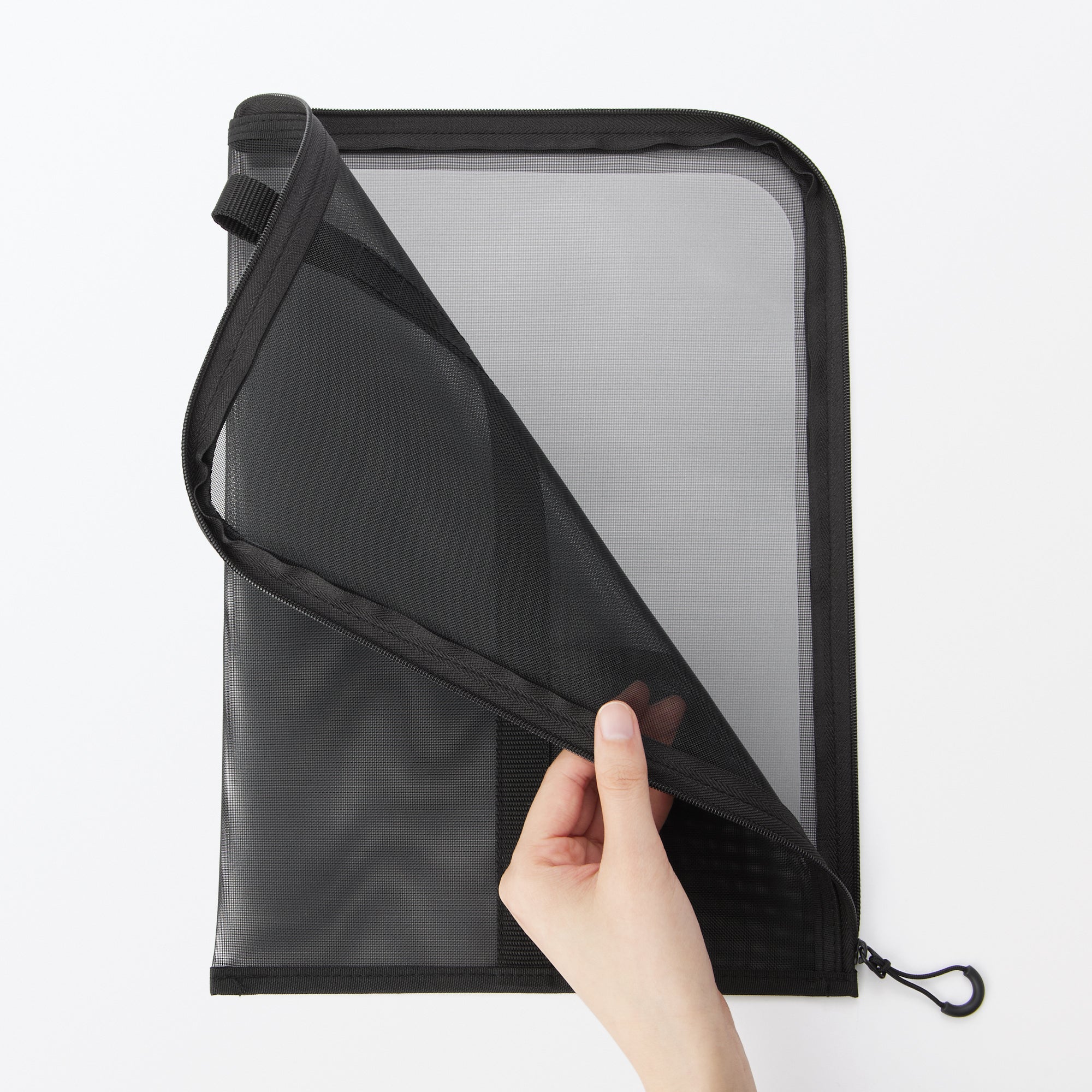 Nylon Mesh Vertical Document Case - Black