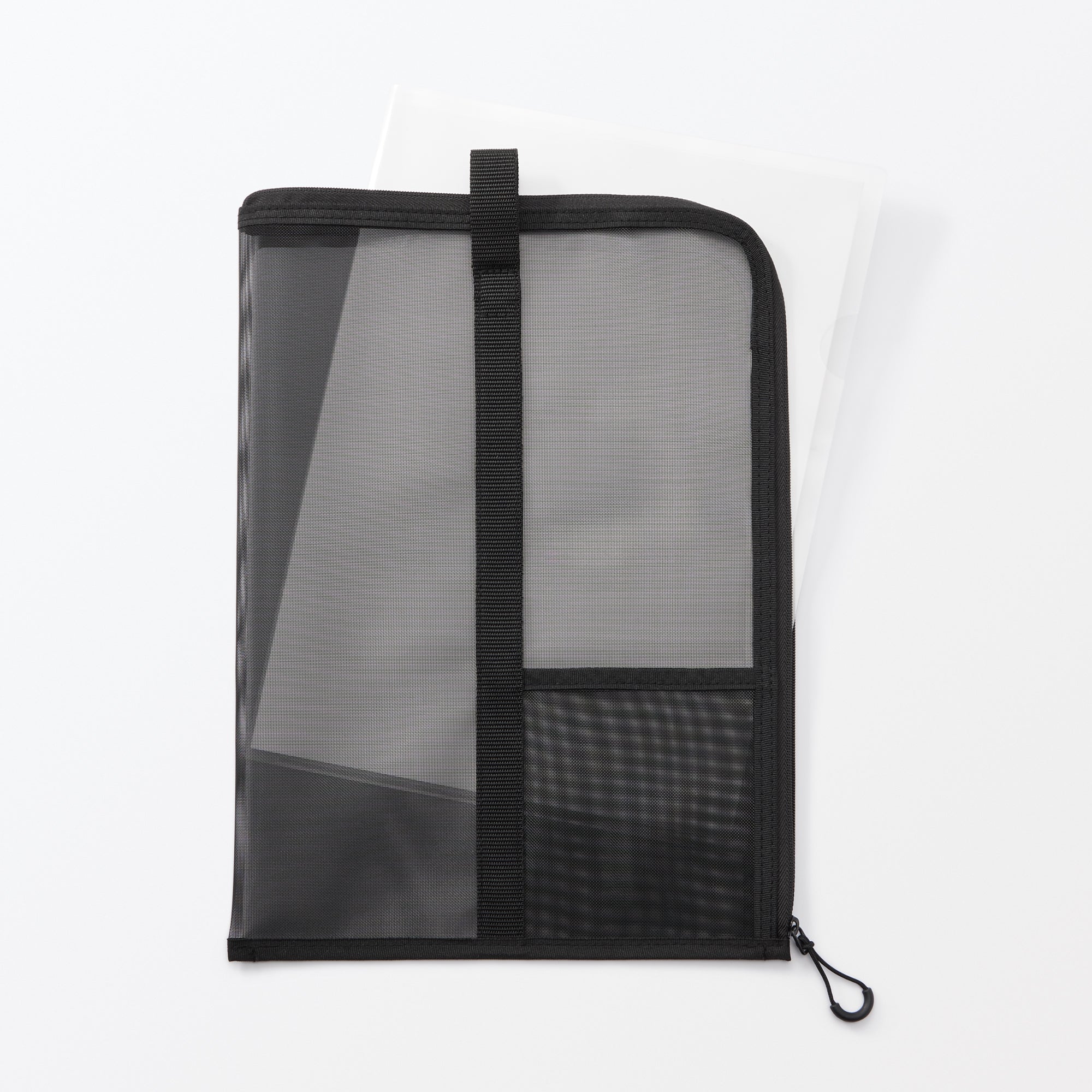 Nylon Mesh Vertical Document Case - Black