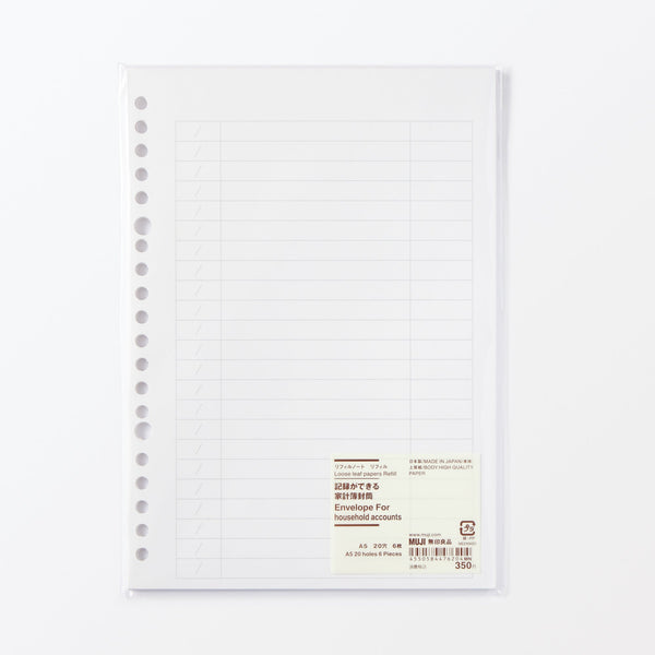 A5 Envelope Loose Leaf Papers Refill for Accounting