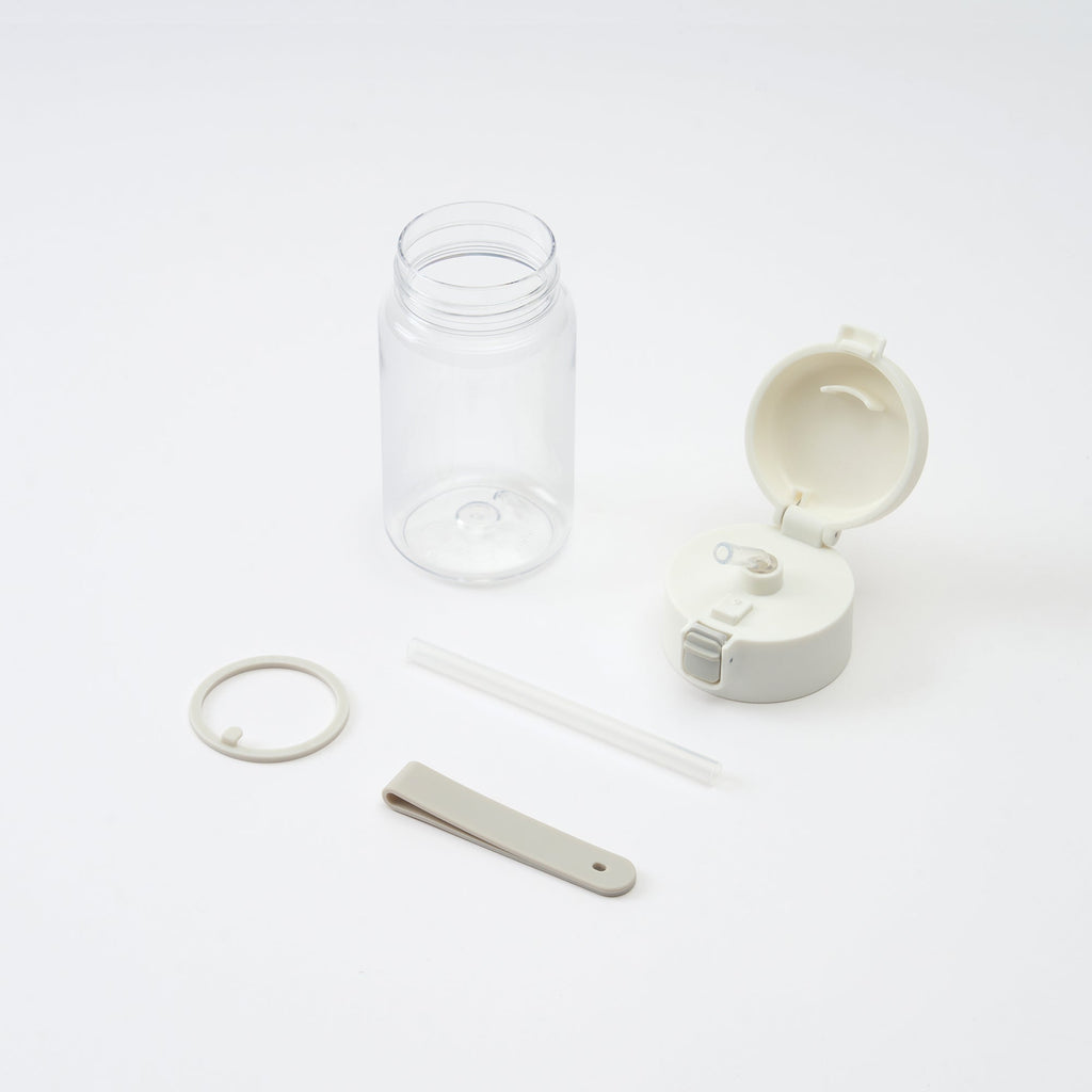 Clear Water Bottle with Straw 11.8 fl oz