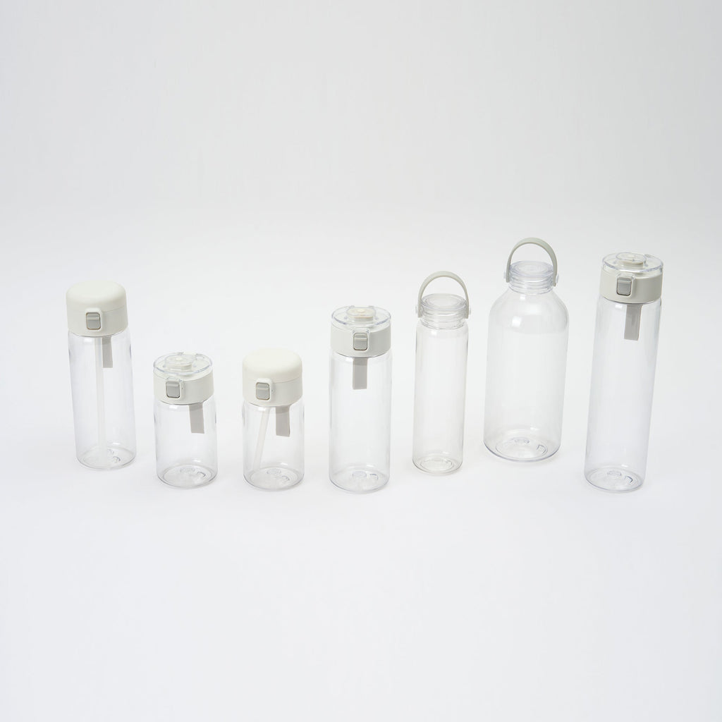 Clear Water Bottle with Straw 11.8 fl oz