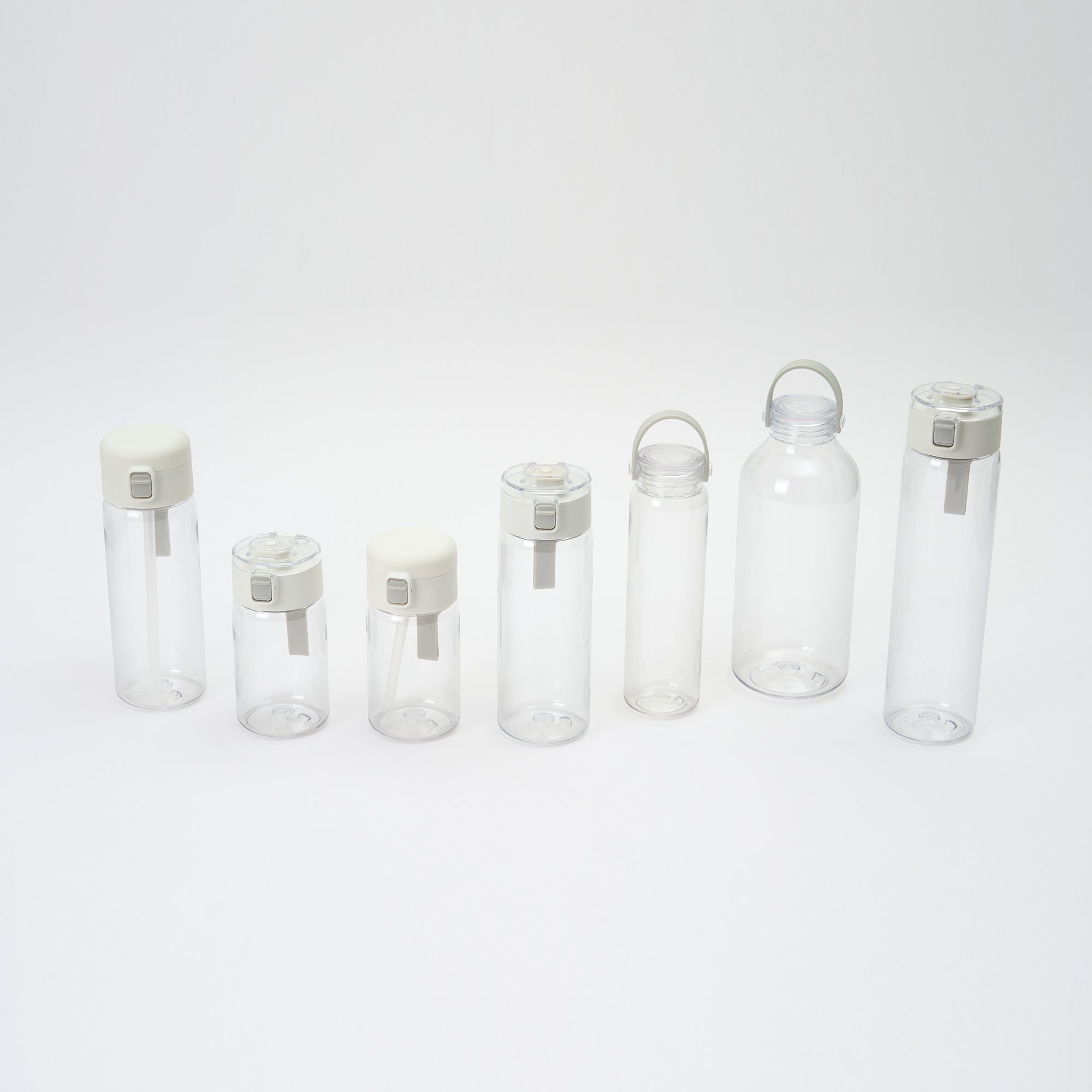 Clear Water Bottle with Straw 11.8 fl oz