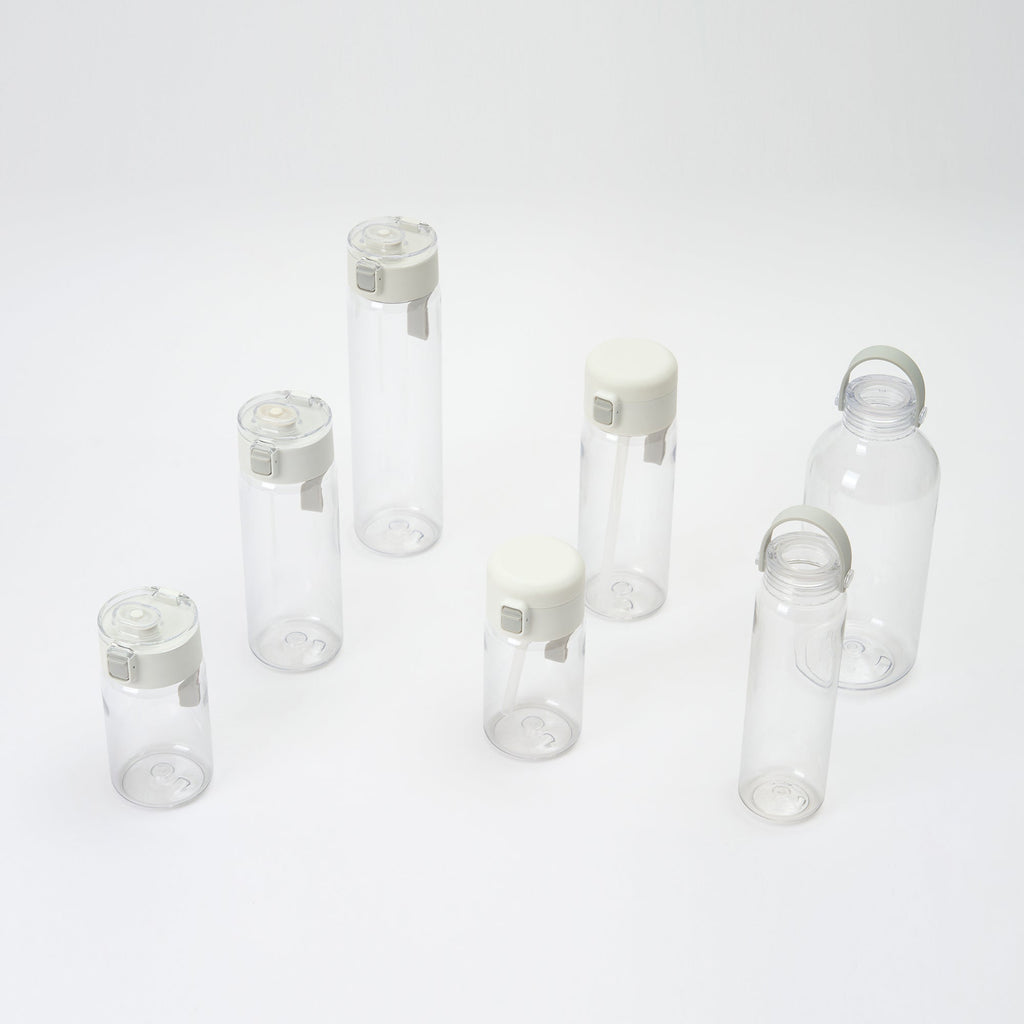 Clear Water Bottle with Straw 11.8 fl oz