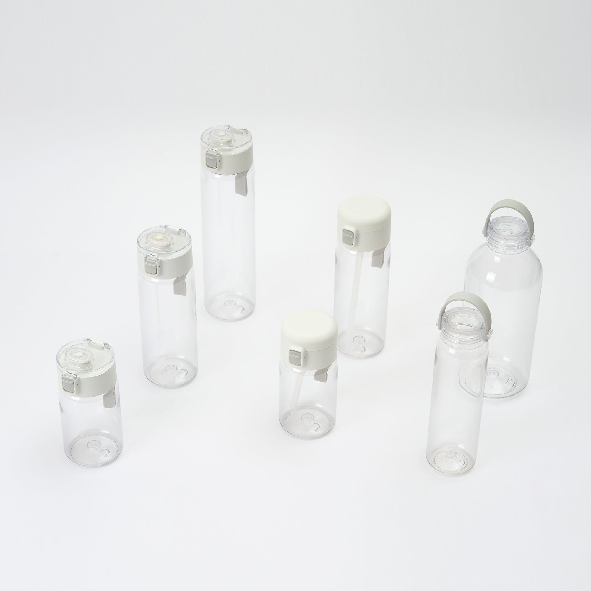 Clear Water Bottle with Straw 11.8 fl oz