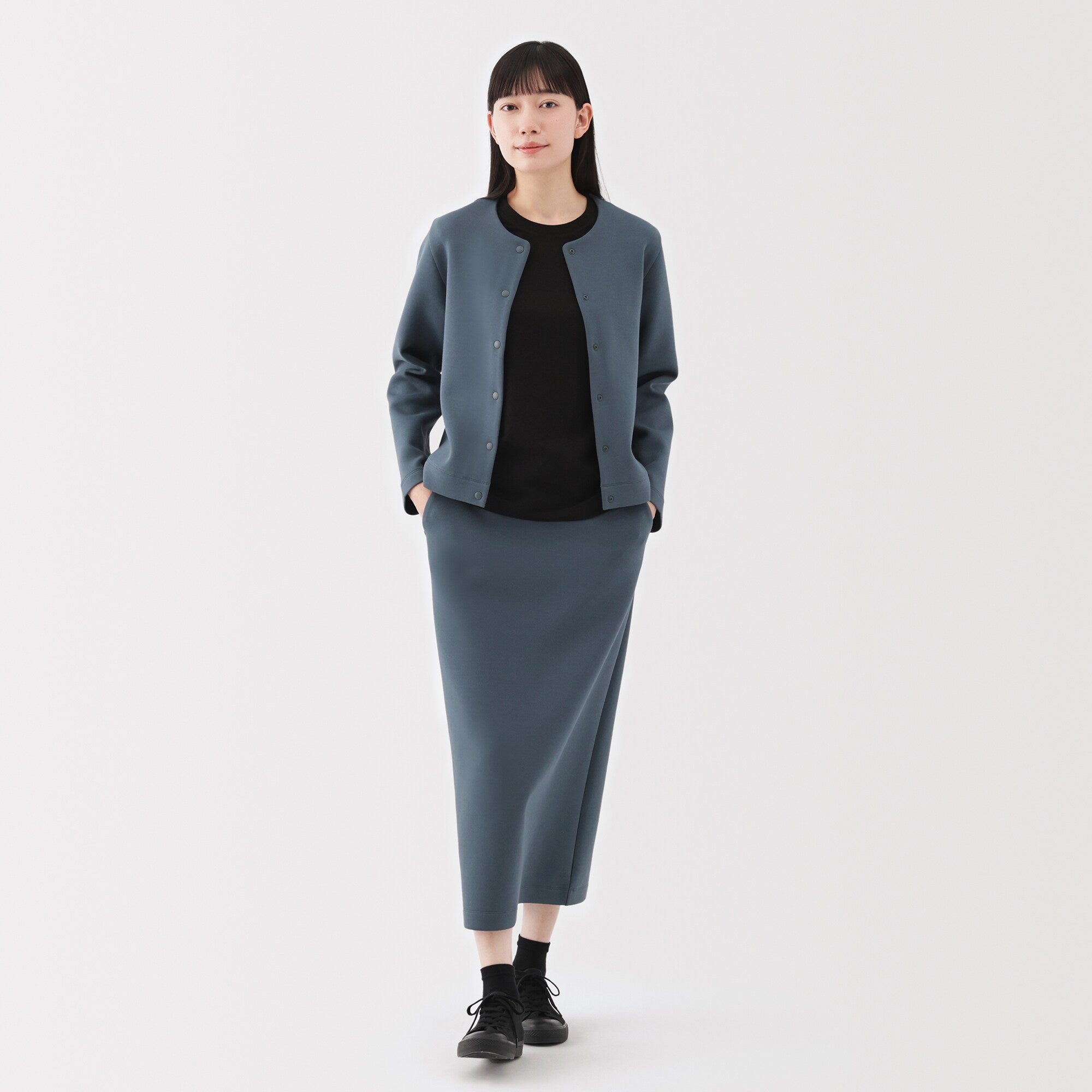 Women's Double Knitted Sweatshirt Cardigan