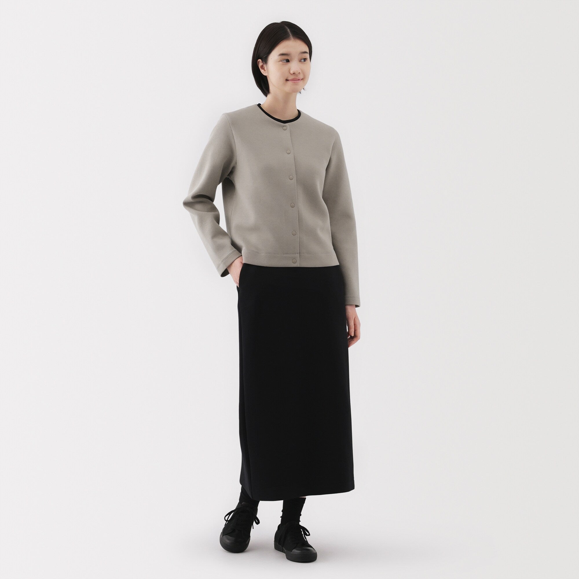 Women's Double Knitted Sweatshirt Cardigan