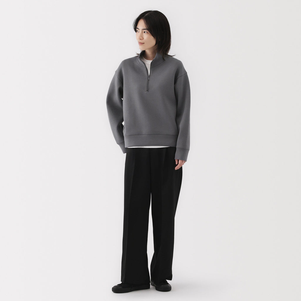 Women's Double Knitted Half Zip Sweatshirt