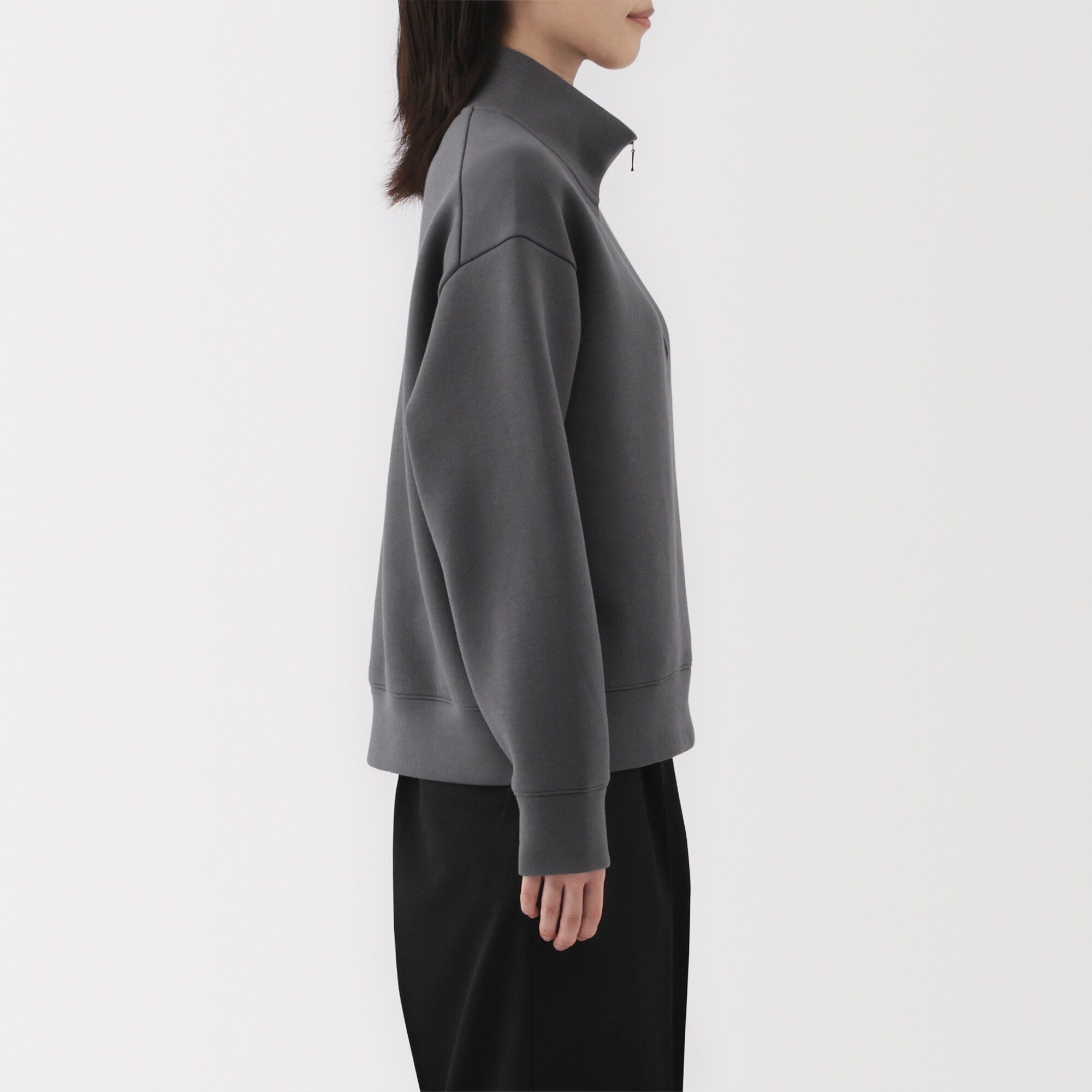Women's Double Knitted Half Zip Sweatshirt