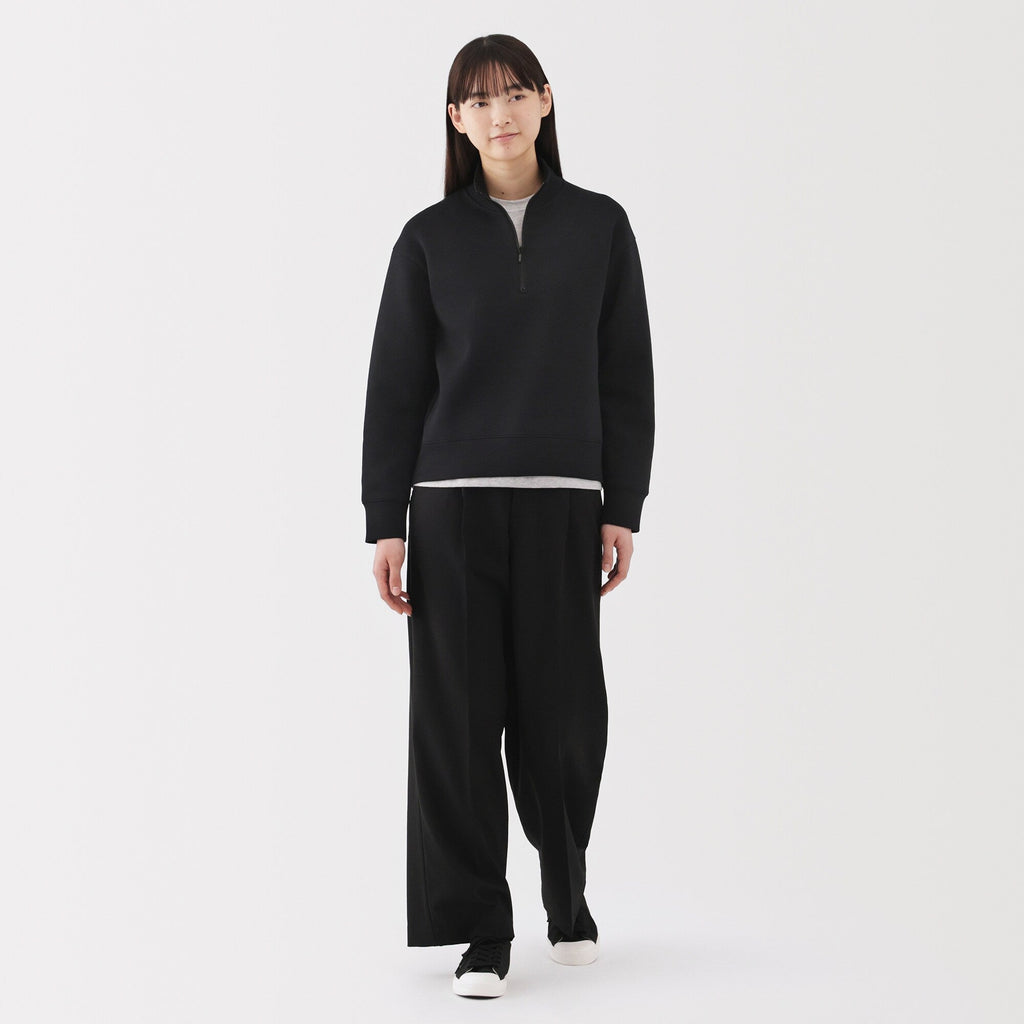 Women's Double Knitted Half Zip Sweatshirt