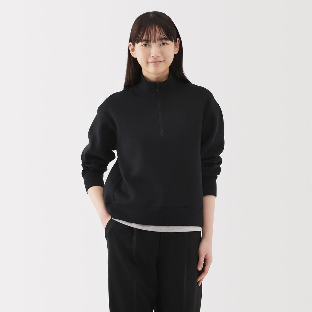Women's Double Knitted Half Zip Sweatshirt