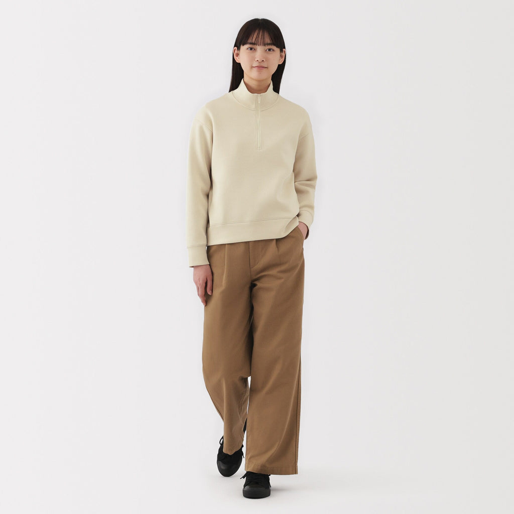 Women's Double Knitted Half Zip Sweatshirt