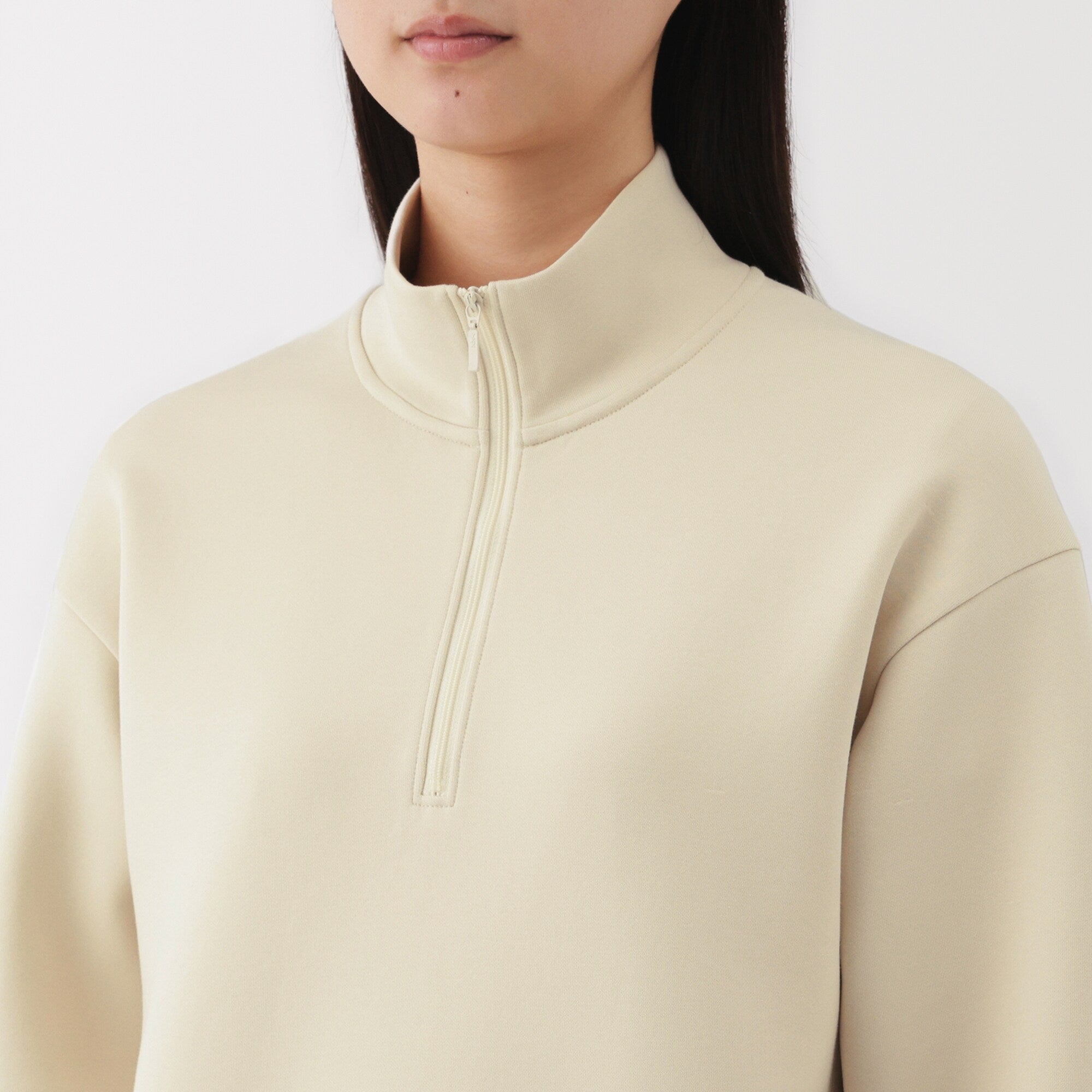Women's Double Knitted Half Zip Sweatshirt